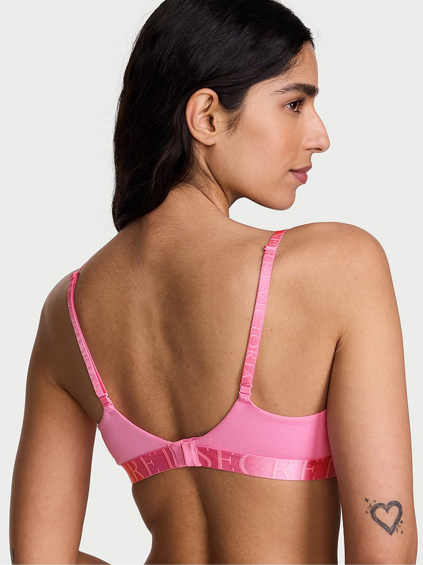 Pink Sugar Lightly Lined Non Wired Cotton Exploded Logo Bra - Image 2 of 2