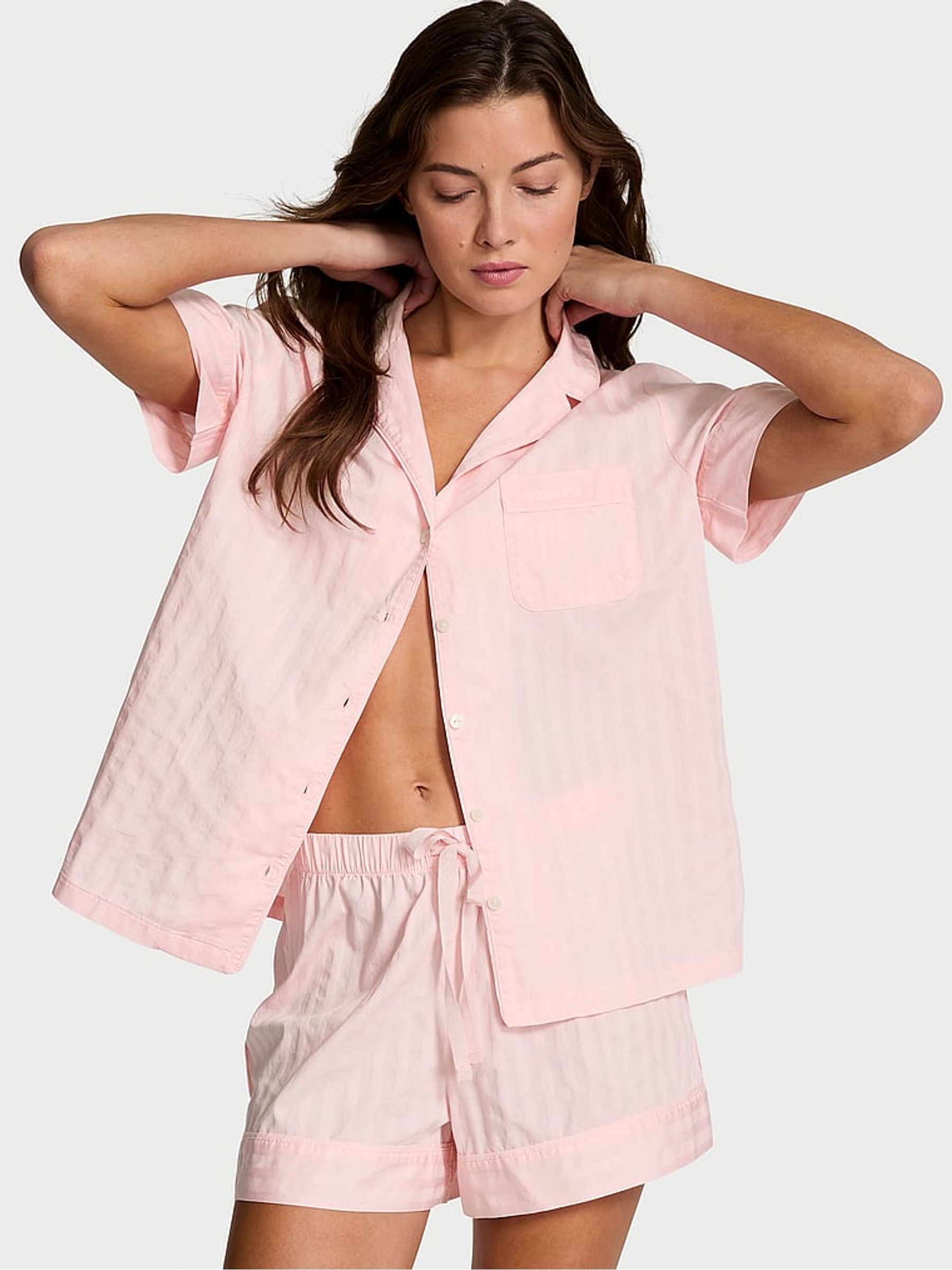 Pretty Blossom Pink Shadow Short Pyjama Set - Image 1 of 2