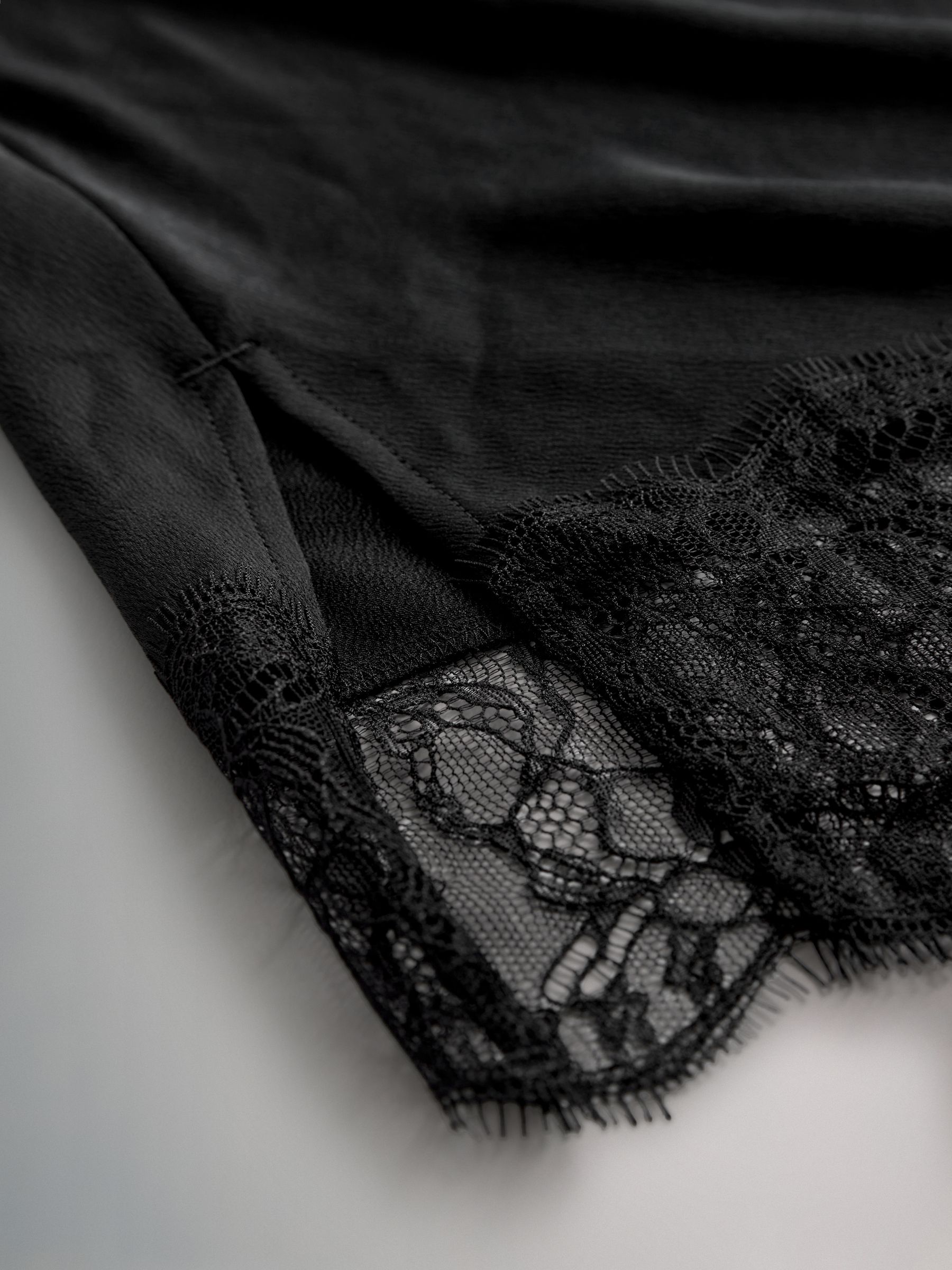 Black/ Burgundy Red 2 Pack Satin Crepe Lace Trim Camisole - Image 5 of 5