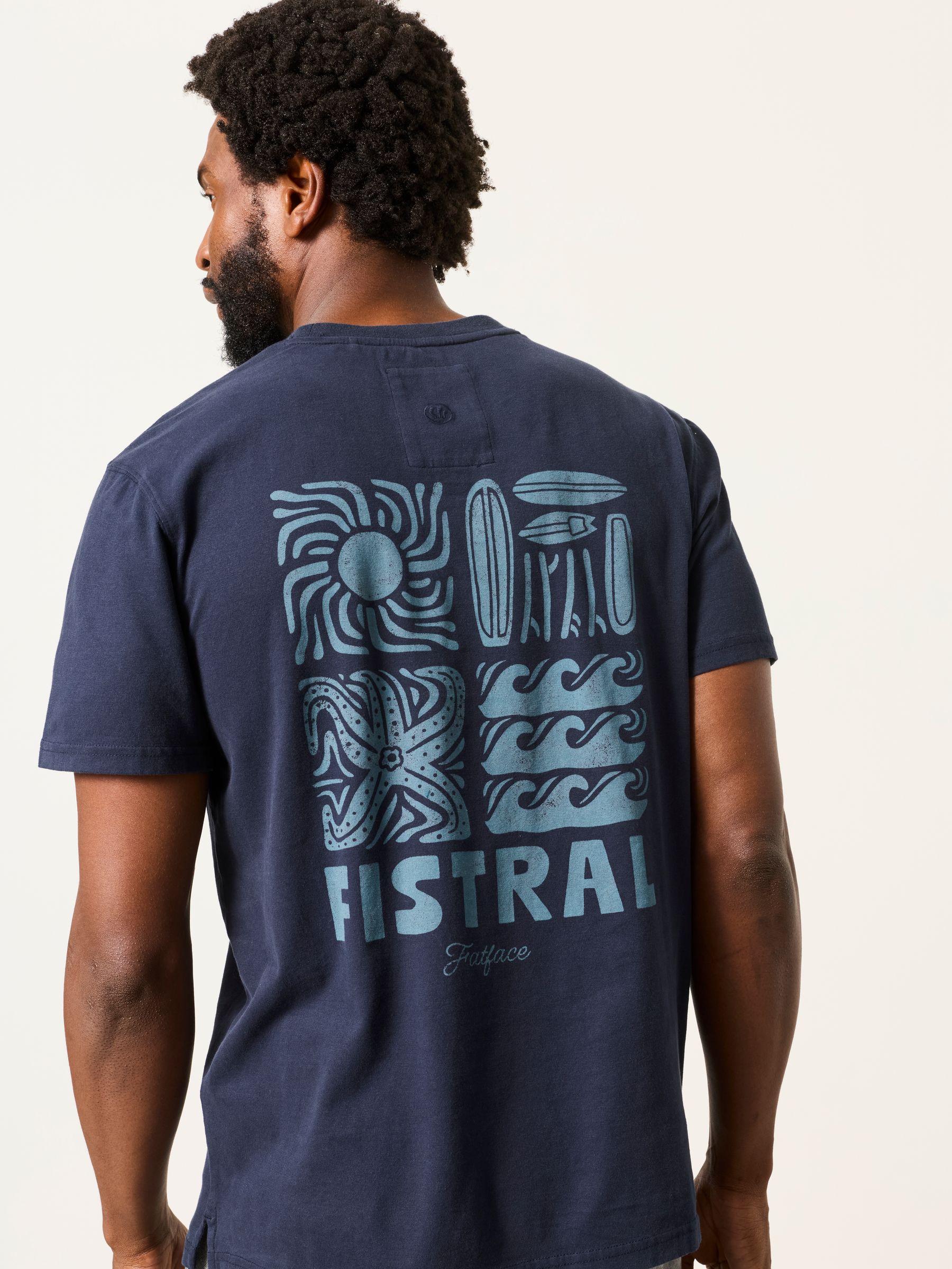 Navy Fistral Graphic T-Shirt - Image 1 of 5 Navy Fistral Graphic T-Shirt - Image 1 of 5