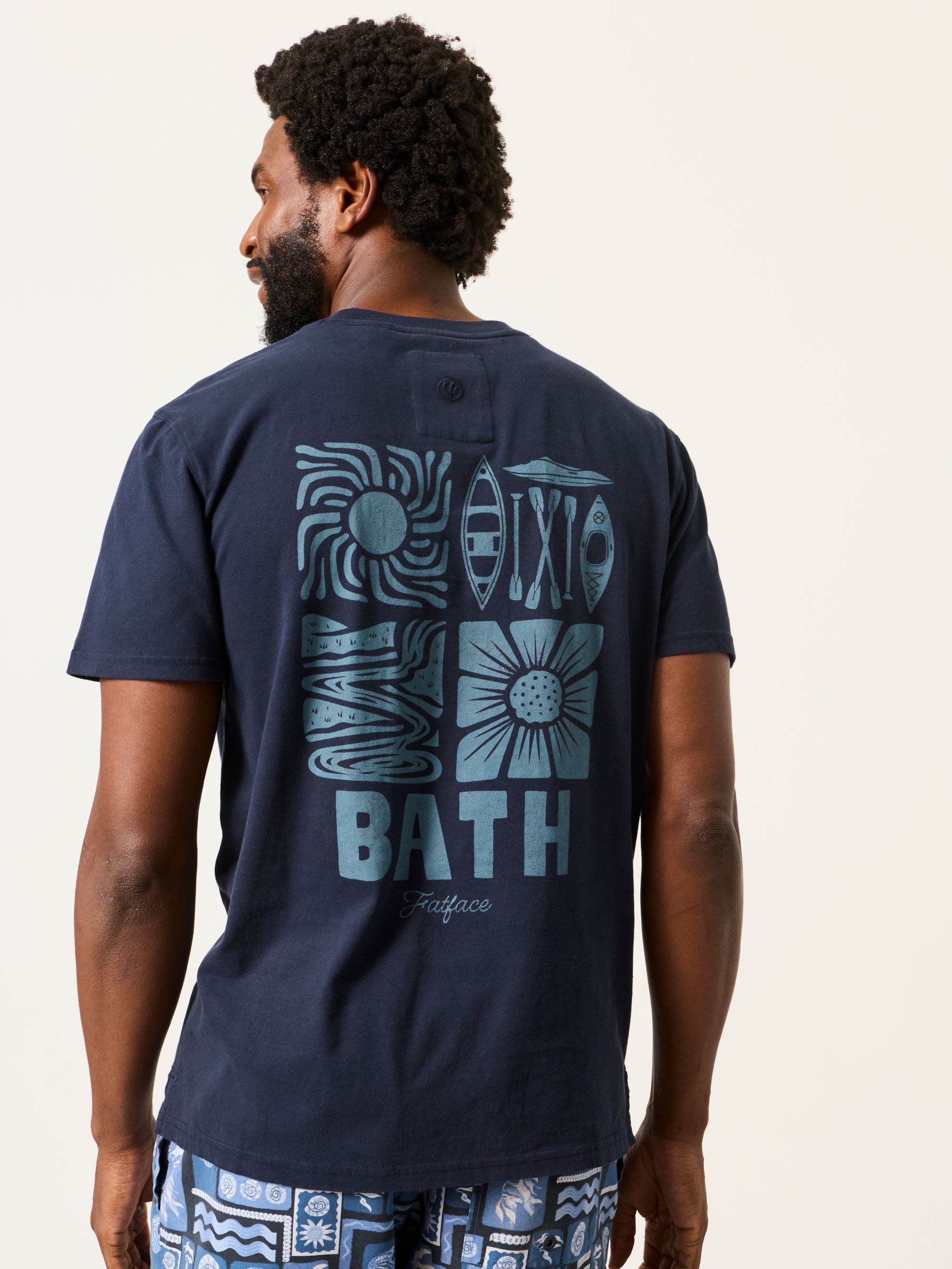 Navy Bath Graphic T-Shirt - Image 1 of 5 Navy Bath Graphic T-Shirt - Image 1 of 5