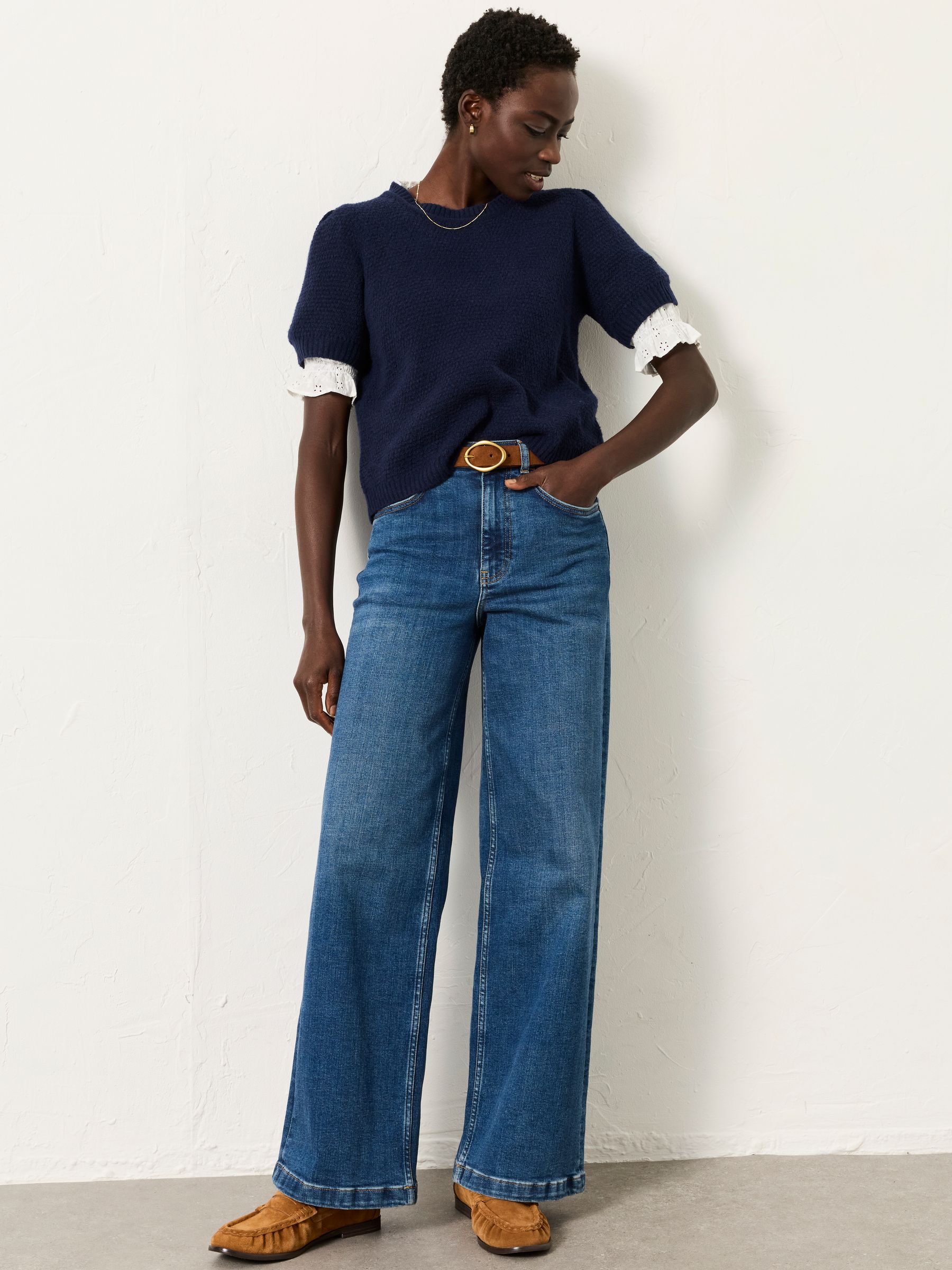 Sadie Navy Knitted TShirt - Image 3 of 4