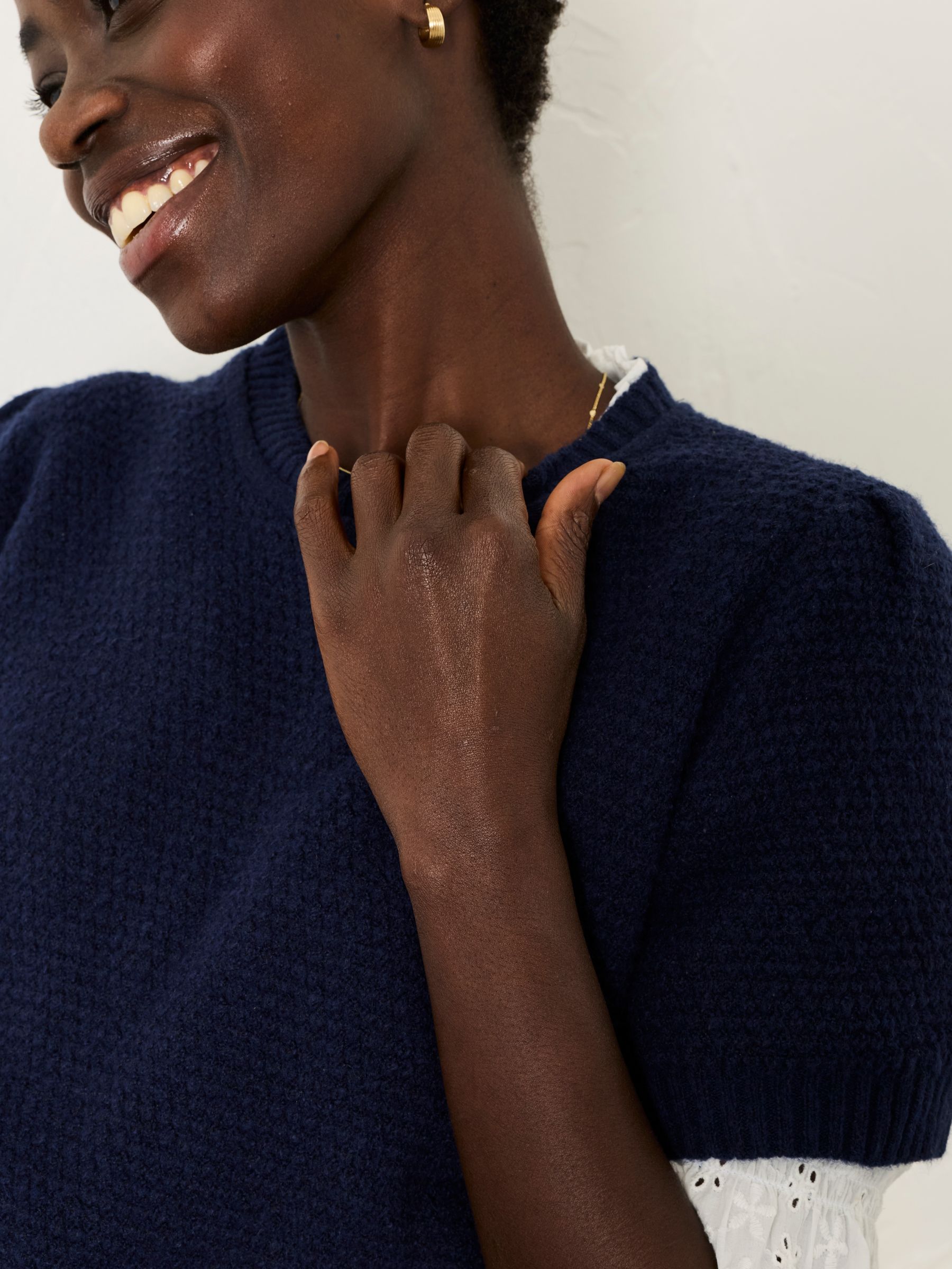 Sadie Navy Knitted TShirt - Image 4 of 4