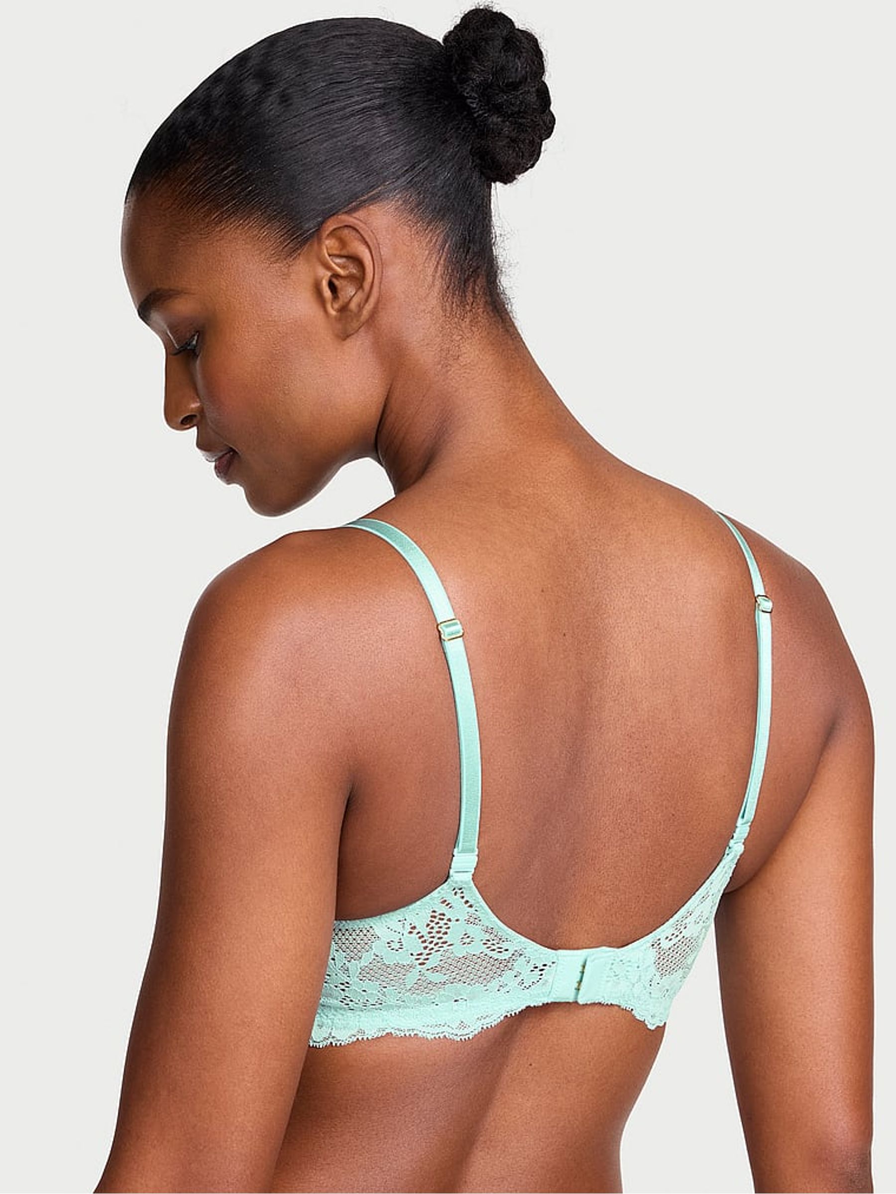 Canal Blue Unlined Balcony Lace Bra - Image 2 of 2