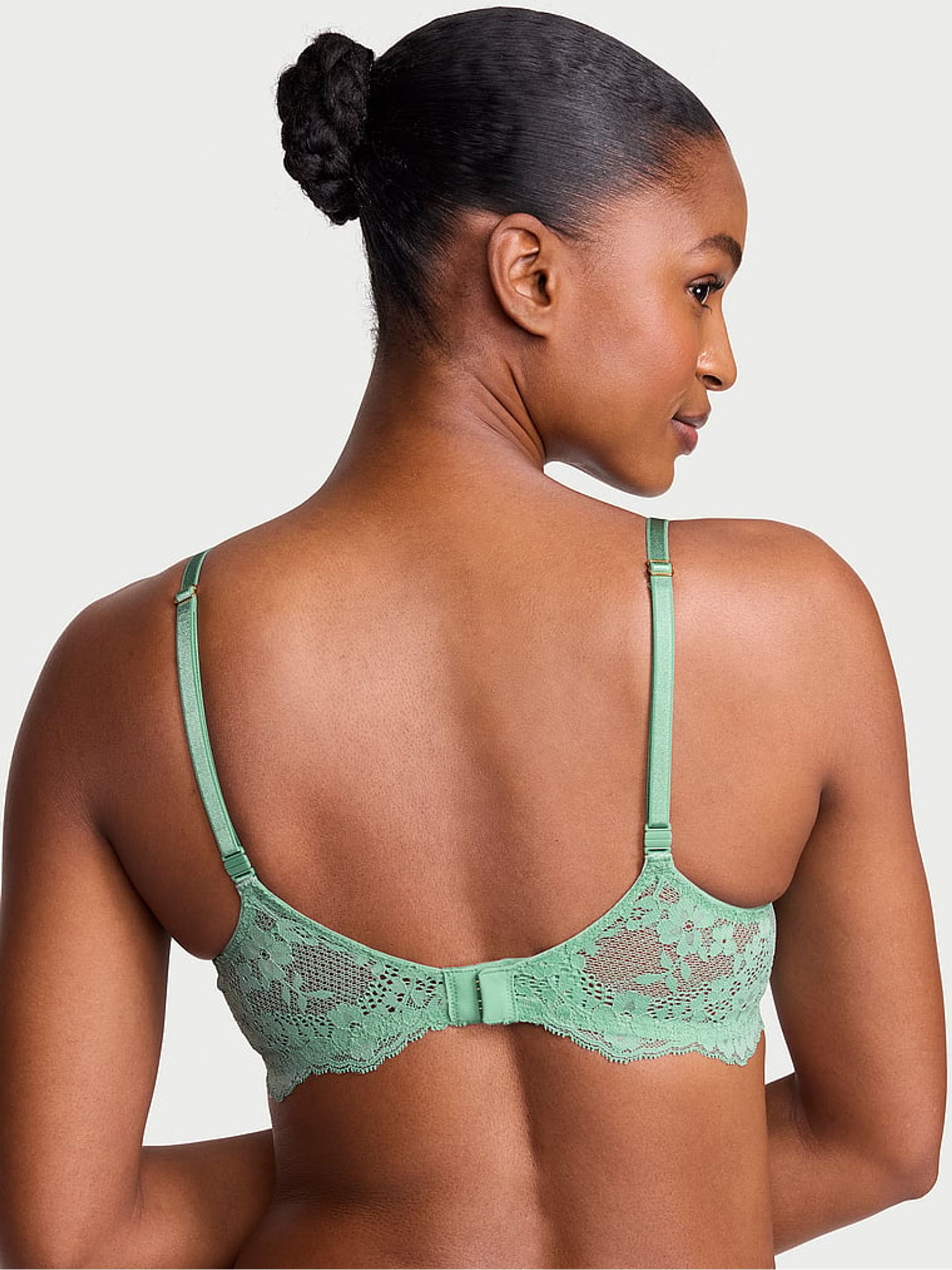 Spearmint Green Unlined Balcony Lace Bra - Image 3 of 4
