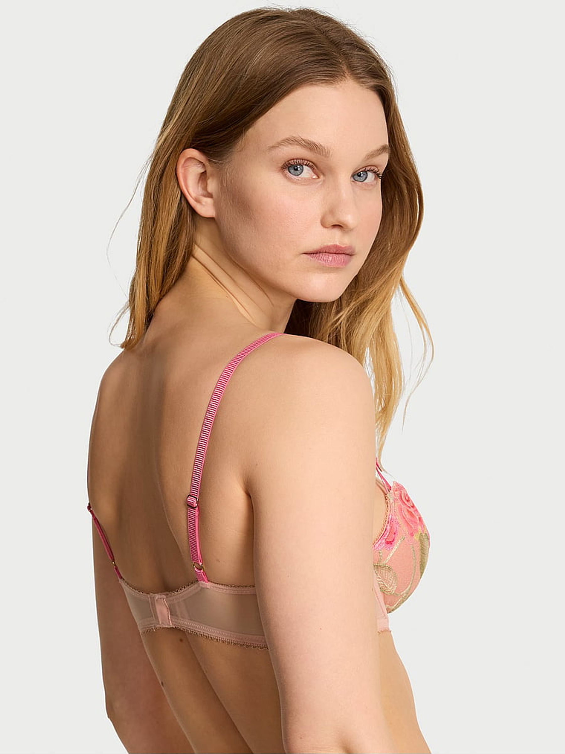 Sweet Melody Pink Lightly Lined Demi Embroidered Bra - Image 2 of 2
