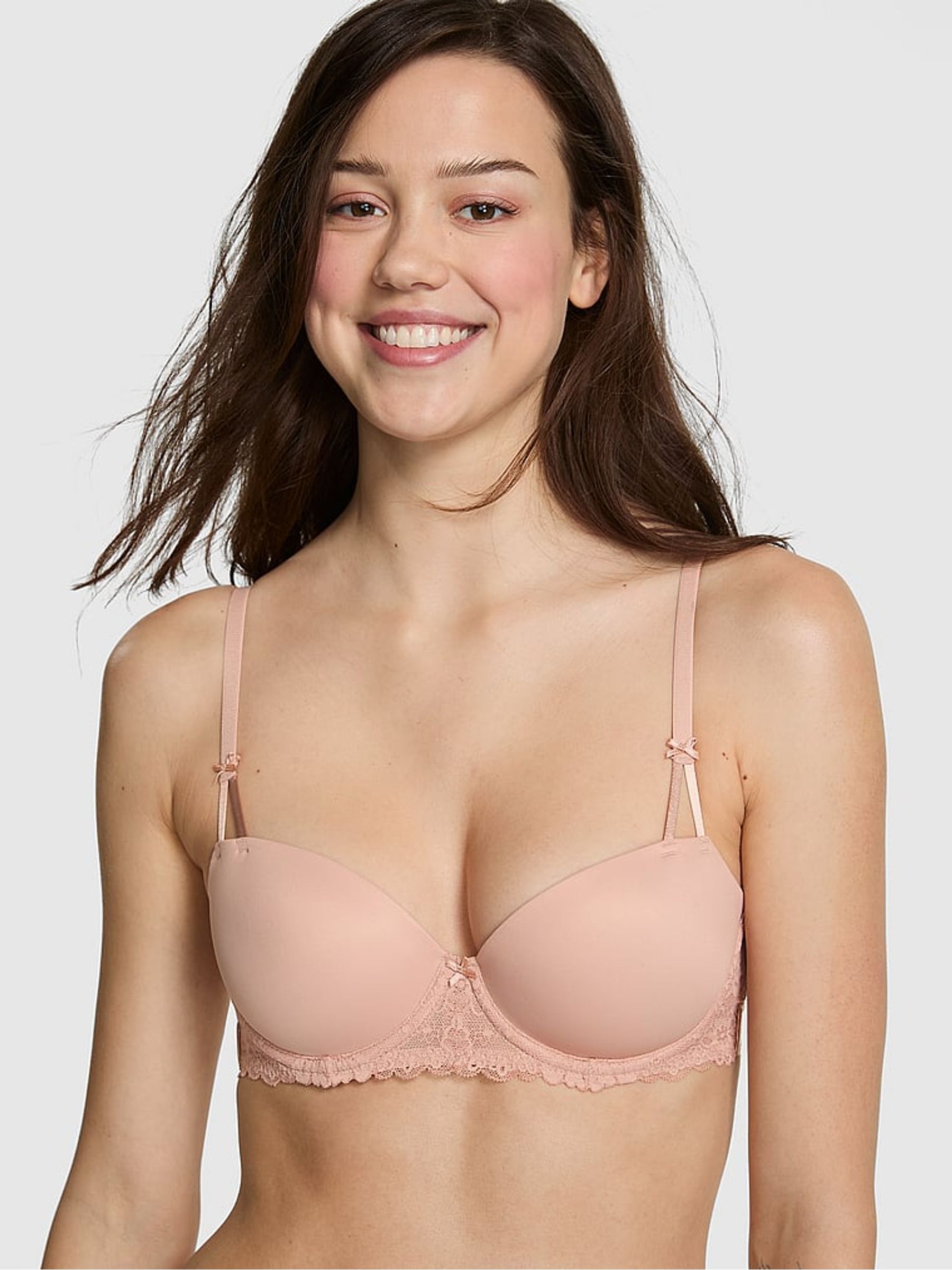 Macron Nude Lightly Lined Lace Smooth Cup Lightly Lined Balcony Bra - Image 1 of 2