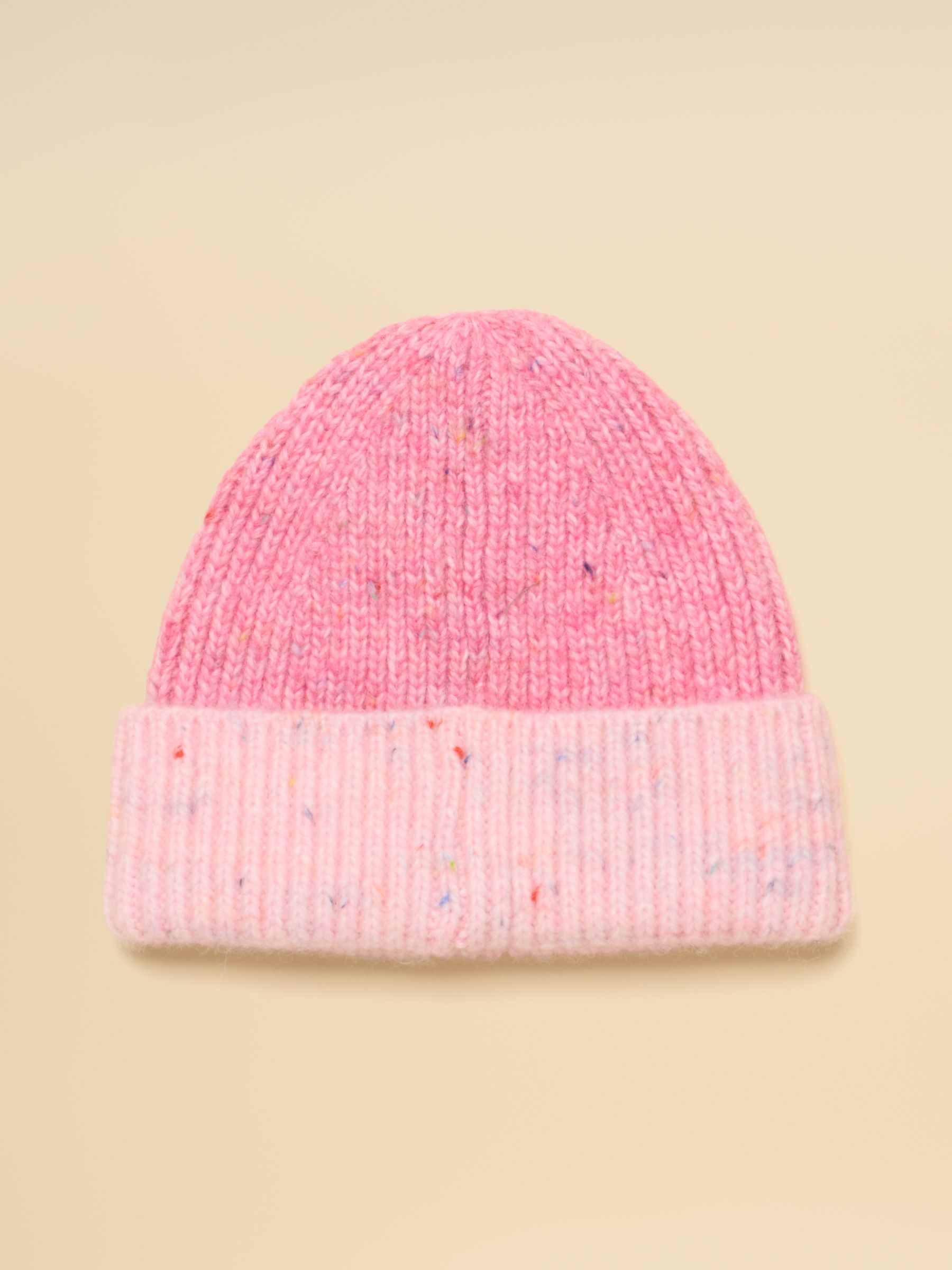 Colourblock Pink Beanie Hat - Image 2 of 3