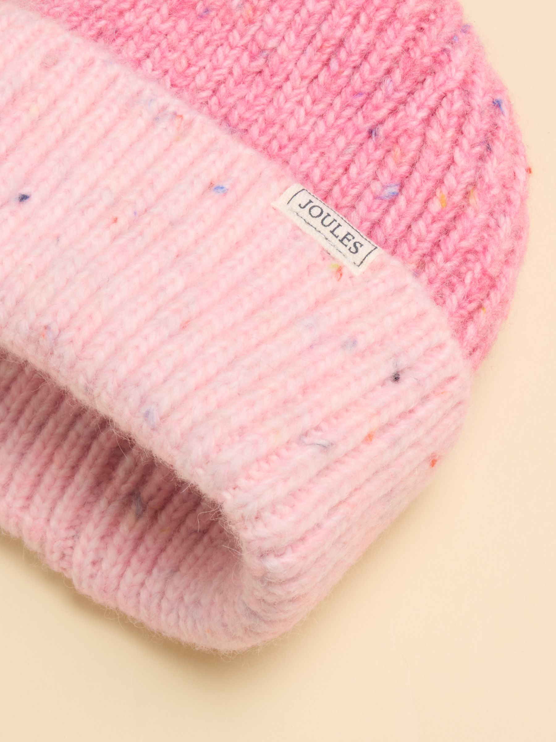 Colourblock Pink Beanie Hat - Image 3 of 3