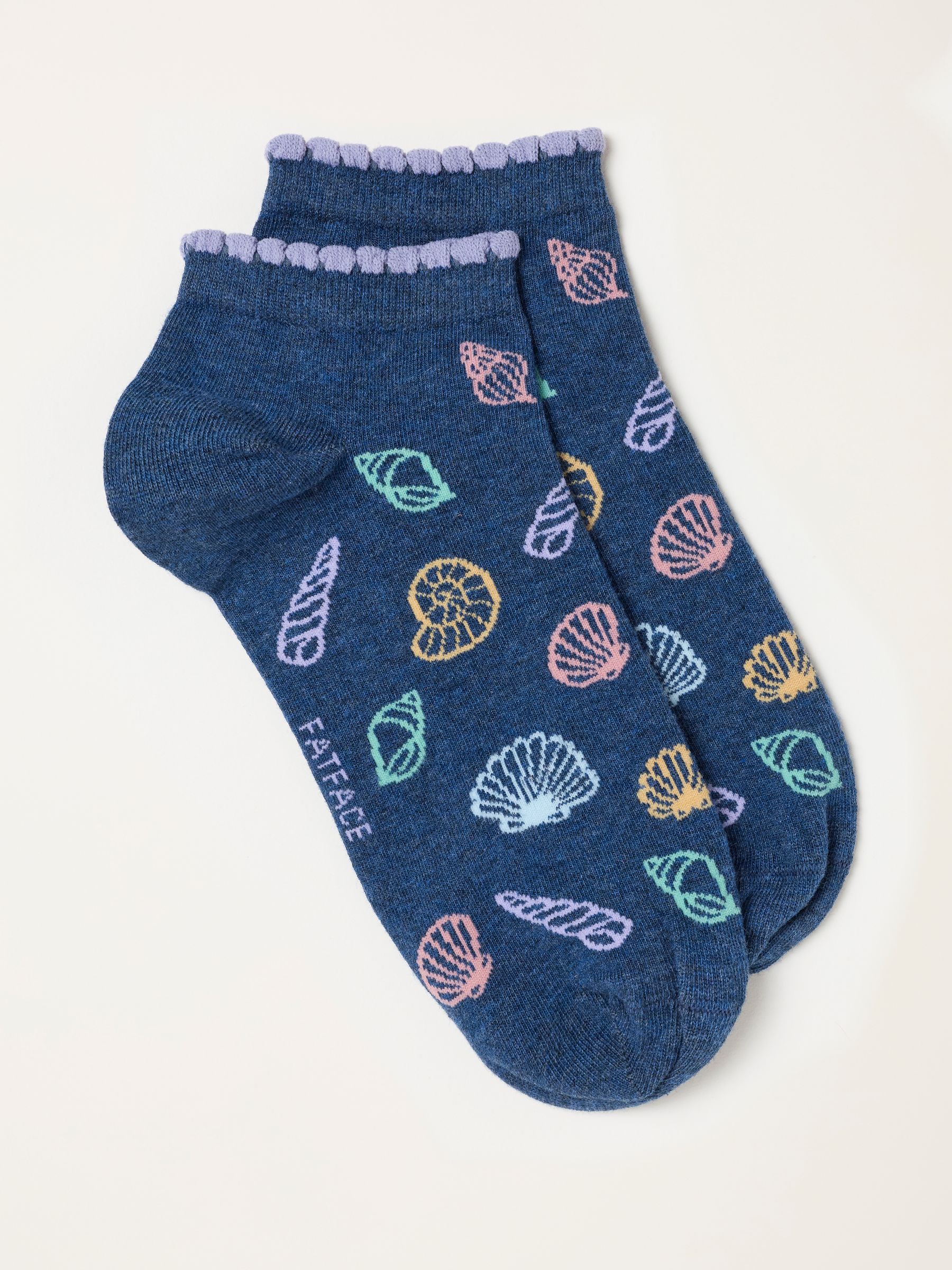 Navy Shell Trainer Socks - Image 1 of 2