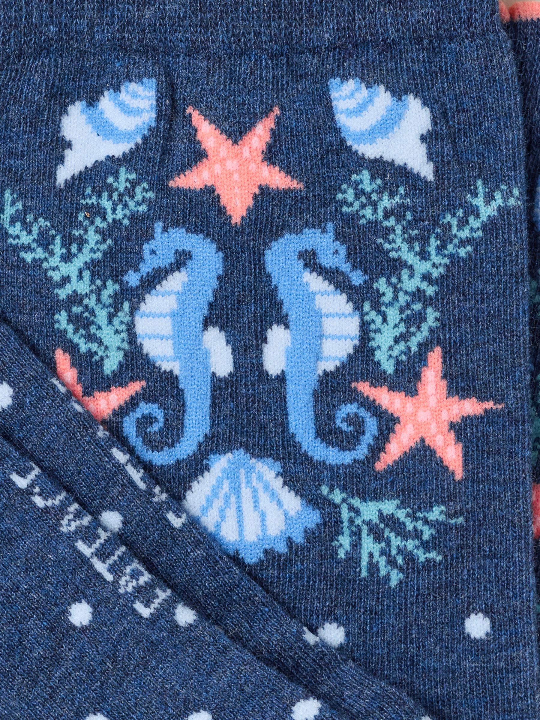 Navy Seahorse Socks - Image 2 of 2 Navy Seahorse Socks - Image 2 of 2