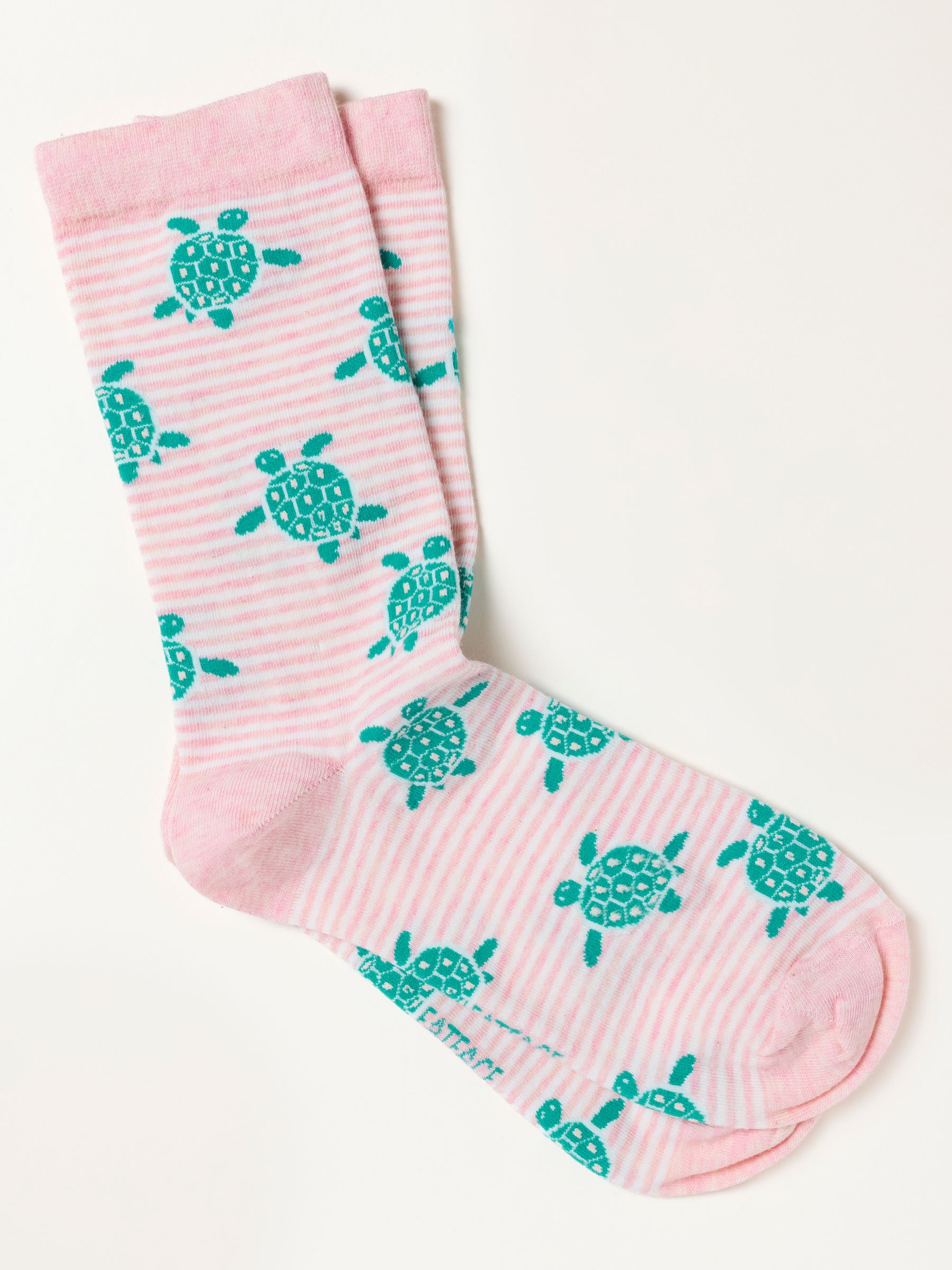 Pink Turtle Stripe Socks - Image 1 of 2