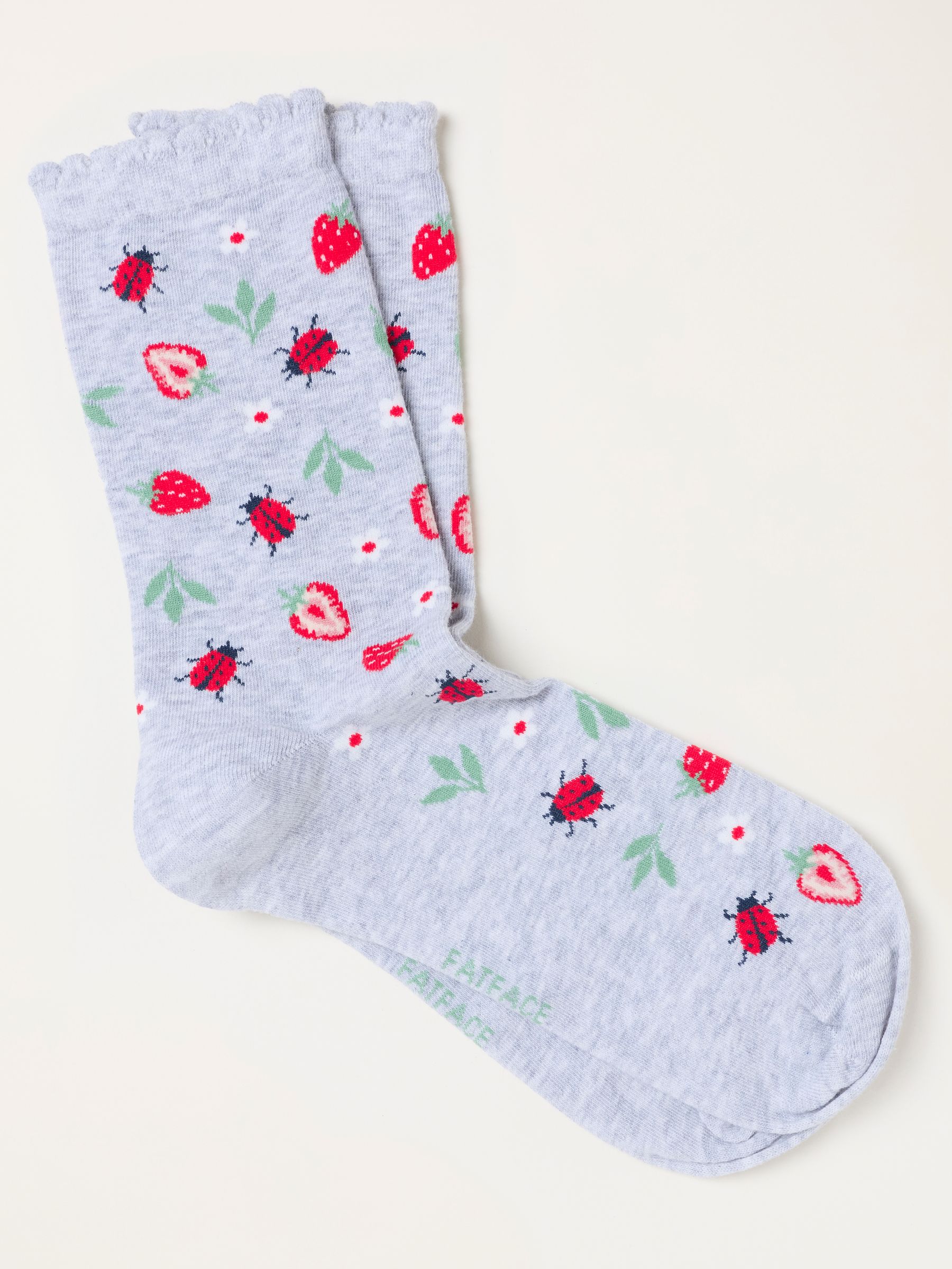 Grey Ladybird Strawberry Socks - Image 1 of 2 Grey Ladybird Strawberry Socks - Image 1 of 2