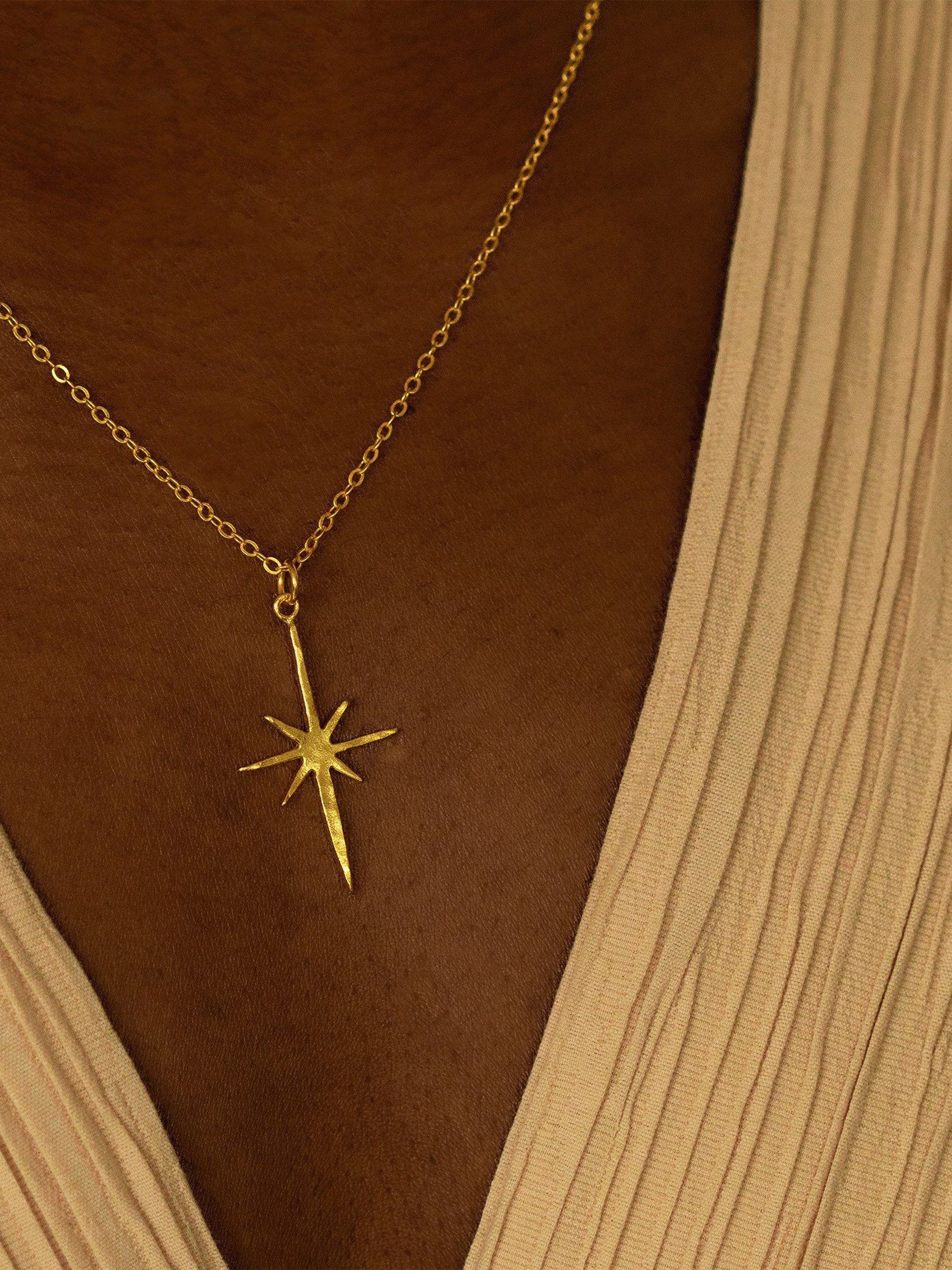 Ottoman Hands Gold Tone Northern Star Necklace - Image 2 of 3