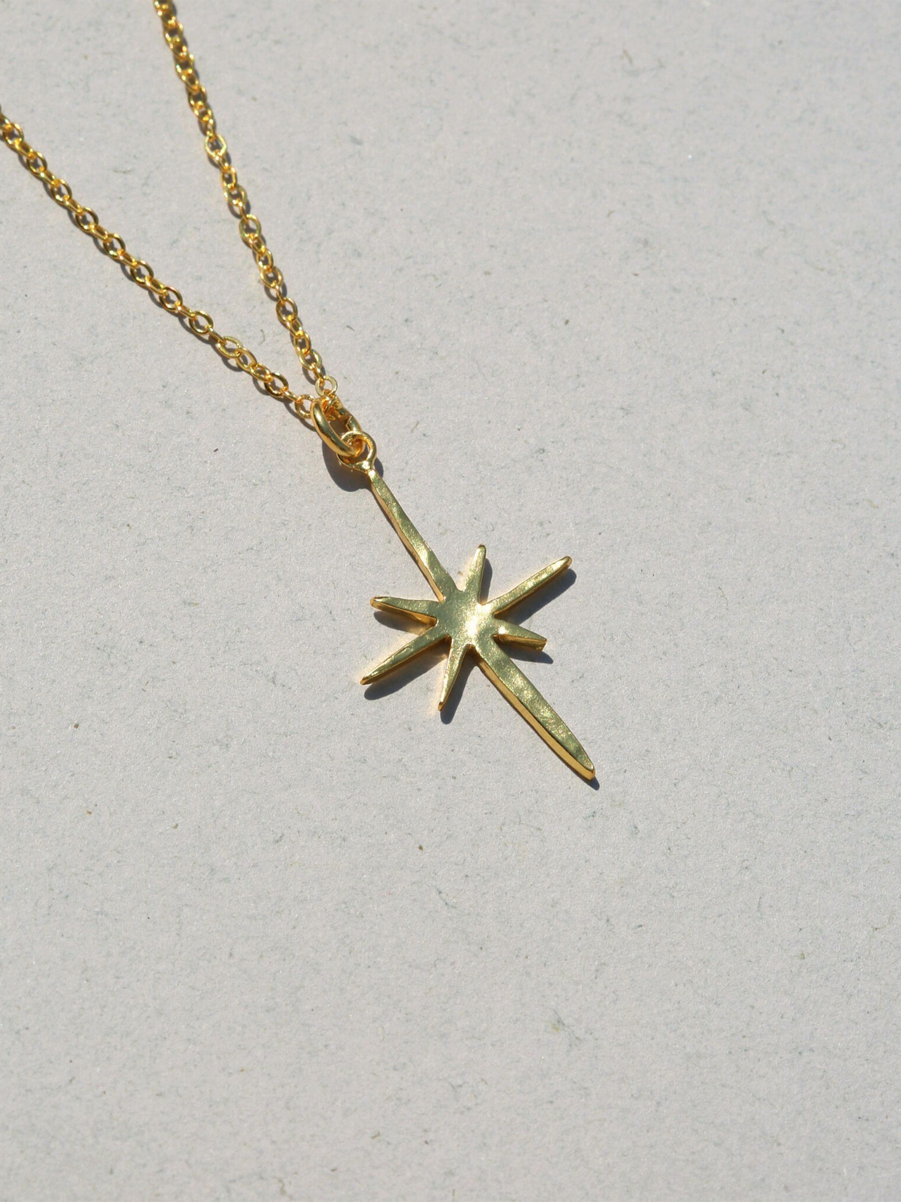 Ottoman Hands Gold Tone Northern Star Necklace - Image 3 of 3