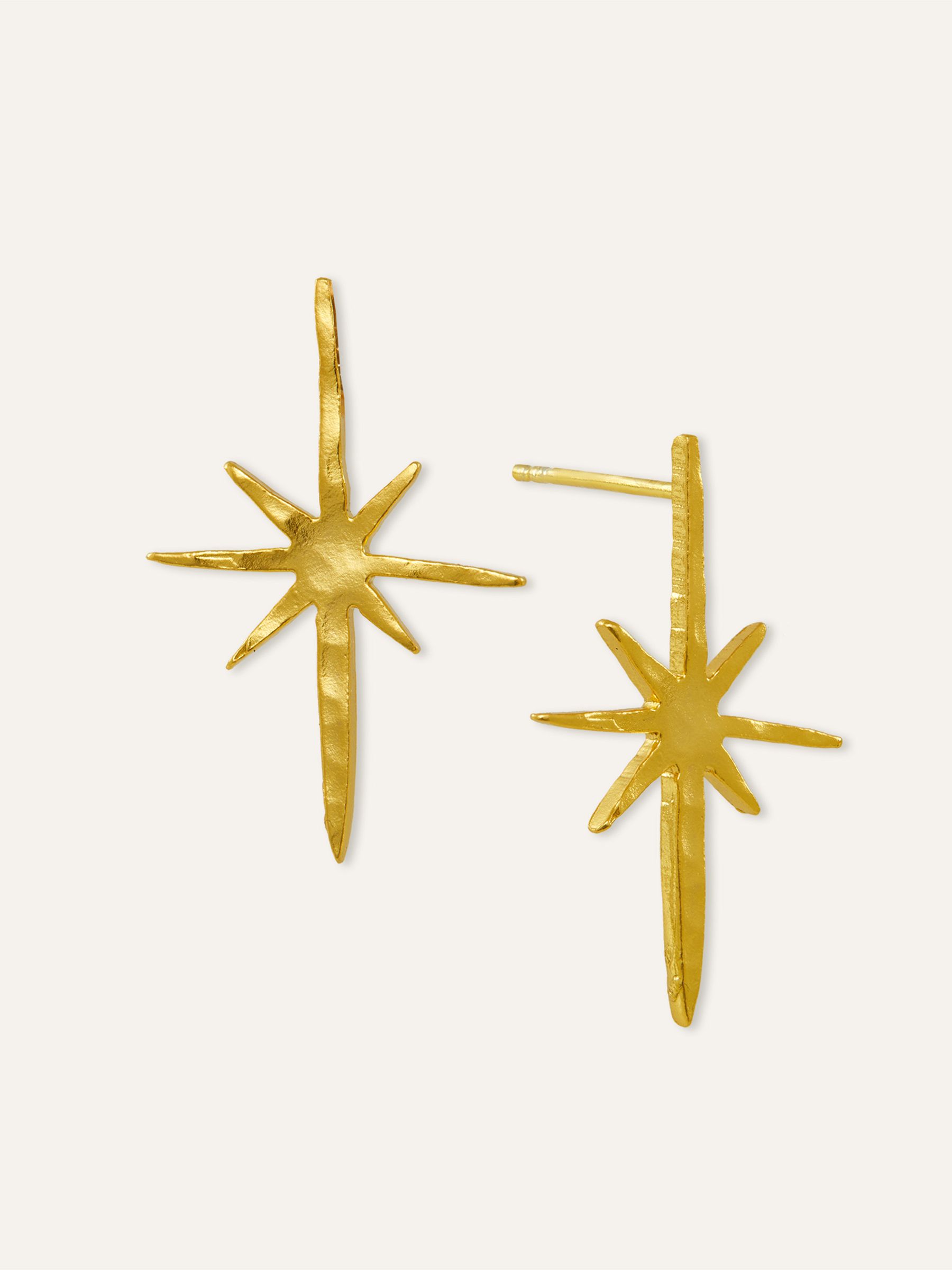 Ottoman Hands Gold Tone Northern Star Stud Earrings - Image 1 of 3
