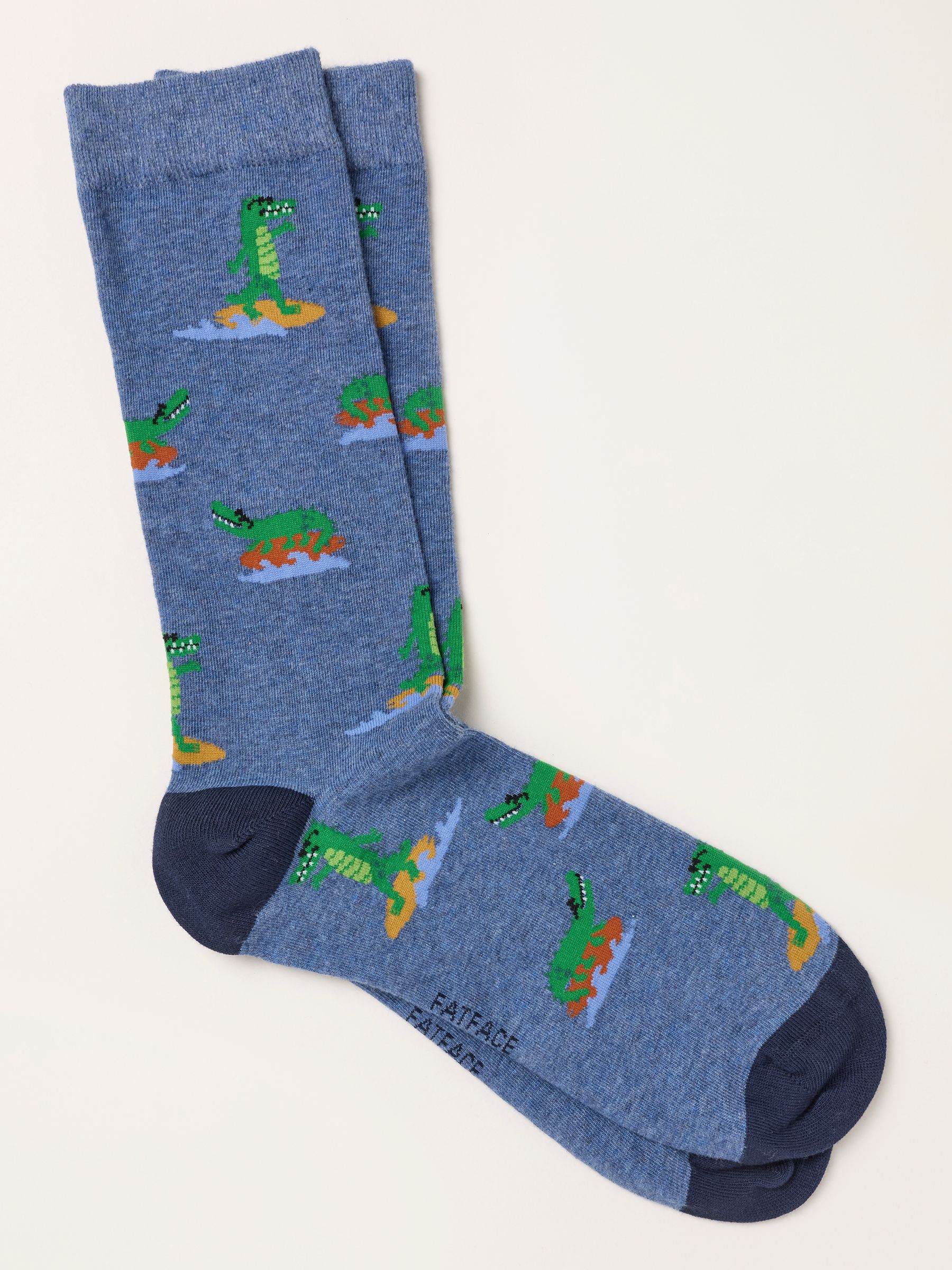 Blue Surfing Crocodile Socks - Image 1 of 2