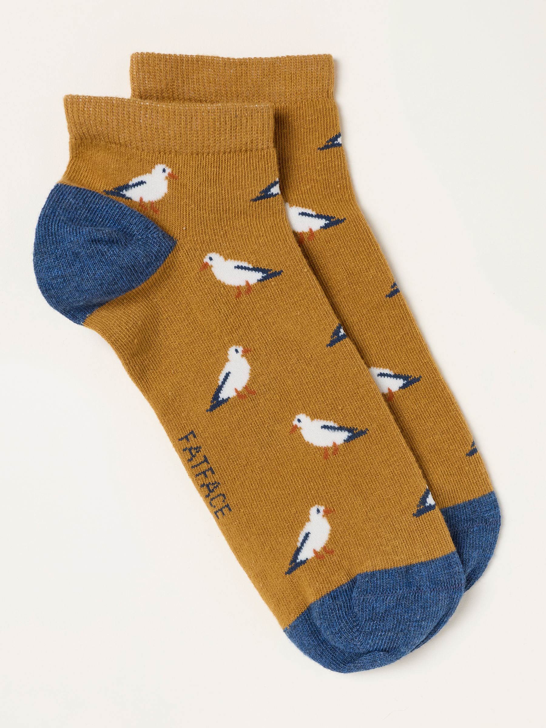 Mustard Yellow Seagull Trainer Socks - Image 1 of 2 Mustard Yellow Seagull Trainer Socks - Image 1 of 2
