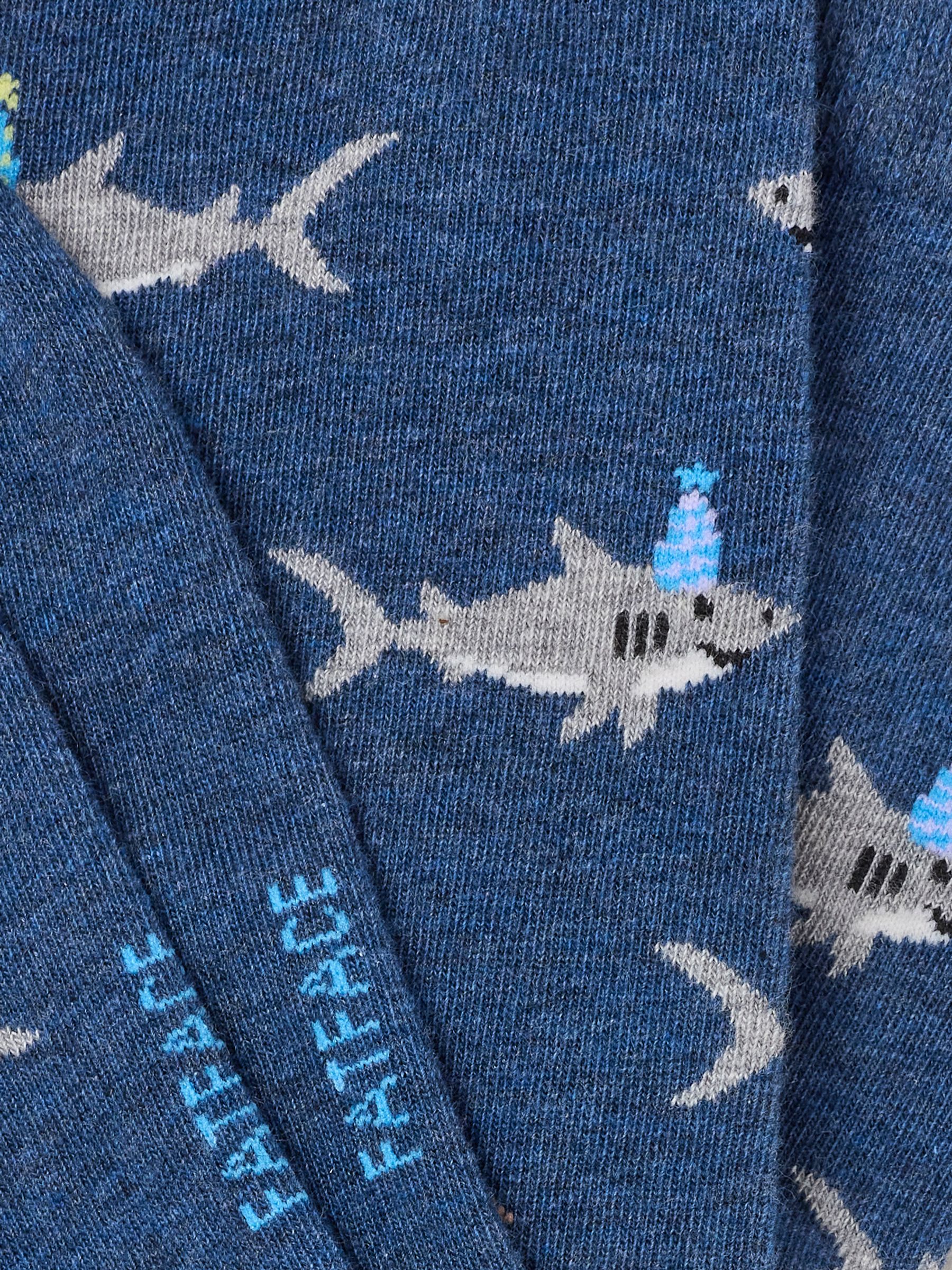 Navy Party Shark Socks - Image 2 of 2