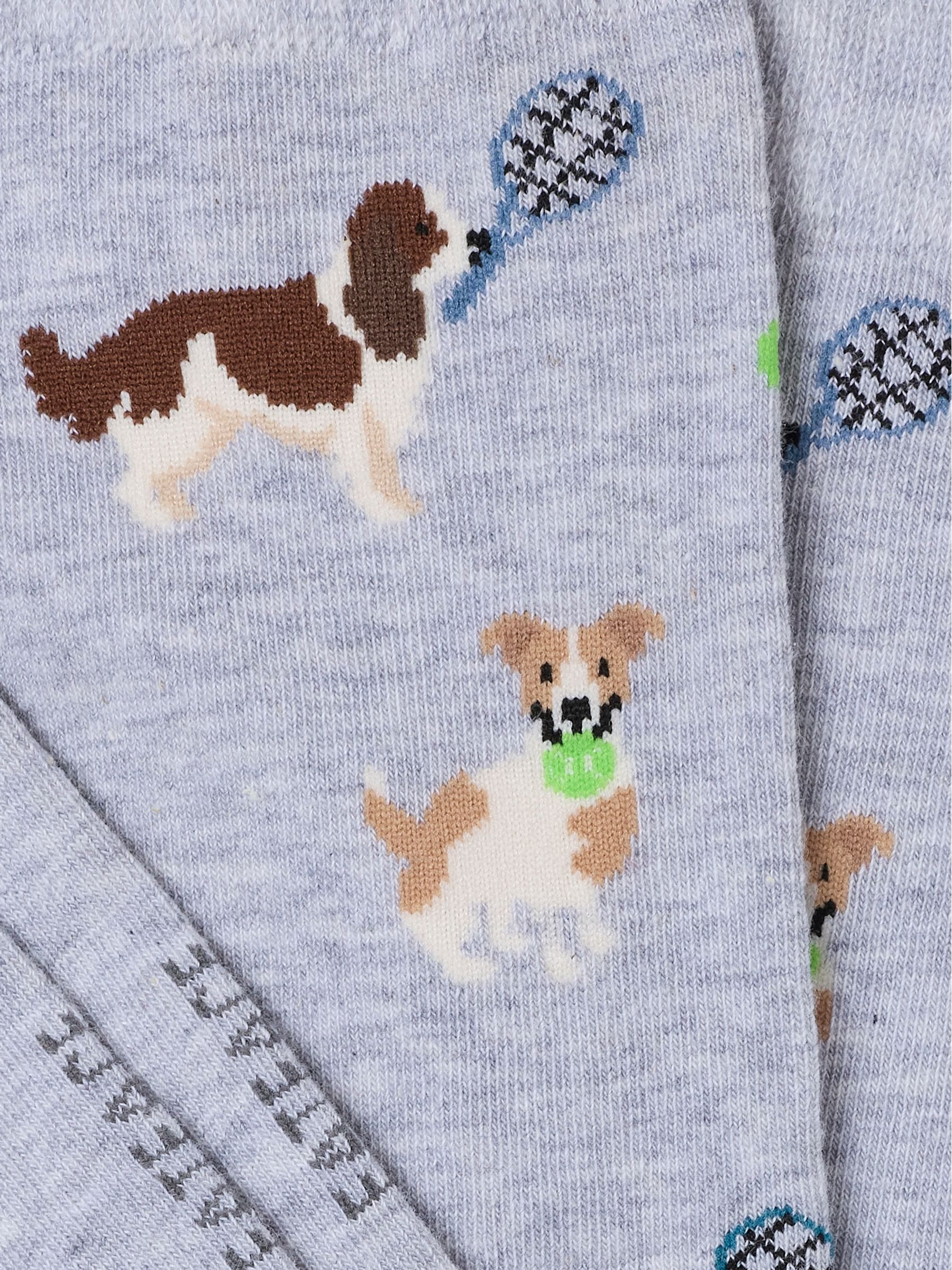 Light Grey Tennis Dog Socks - Image 2 of 2 Light Grey Tennis Dog Socks - Image 2 of 2
