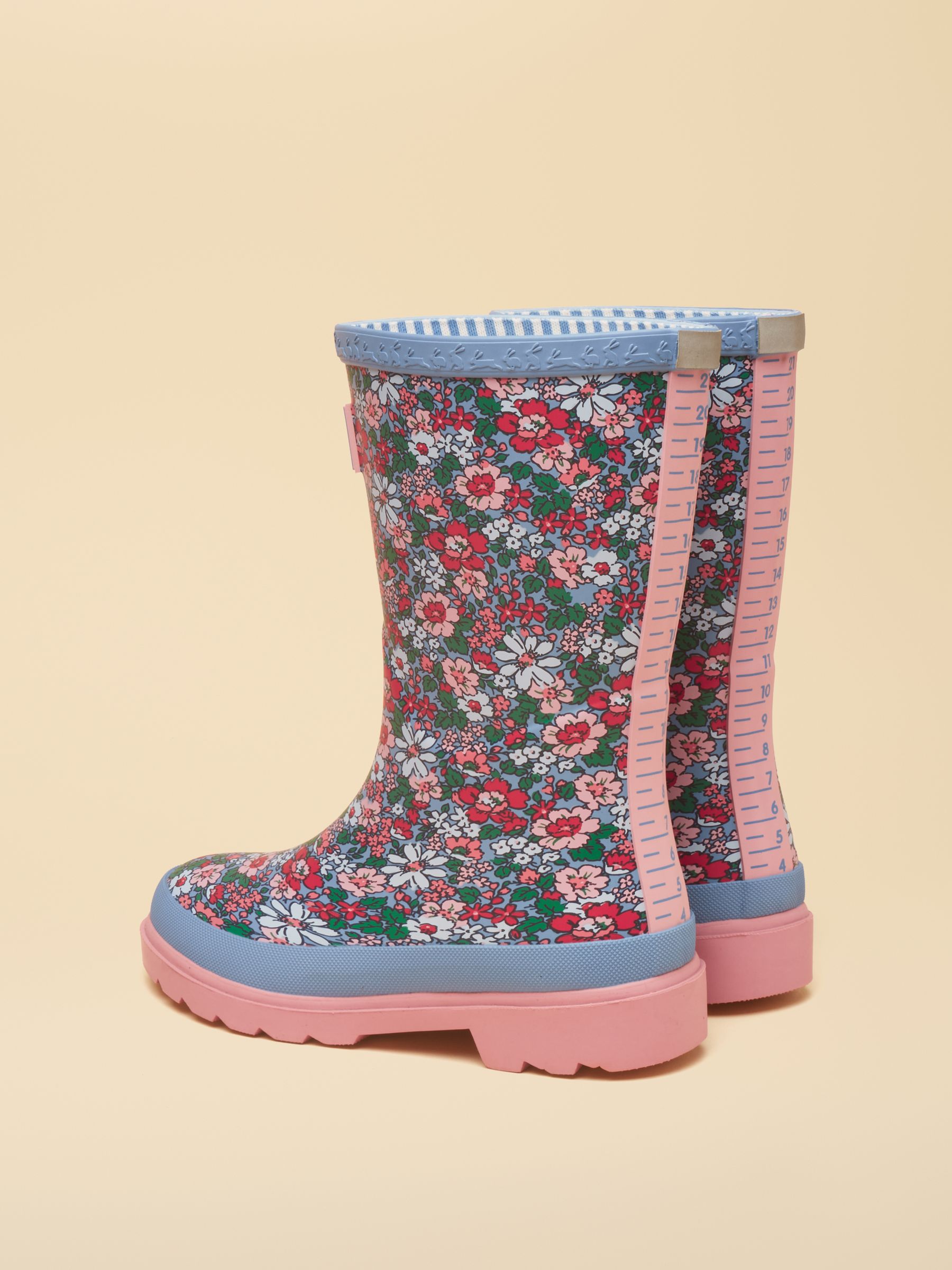 Kids' Blue Floral Printed Wellies - Image 3 of 6