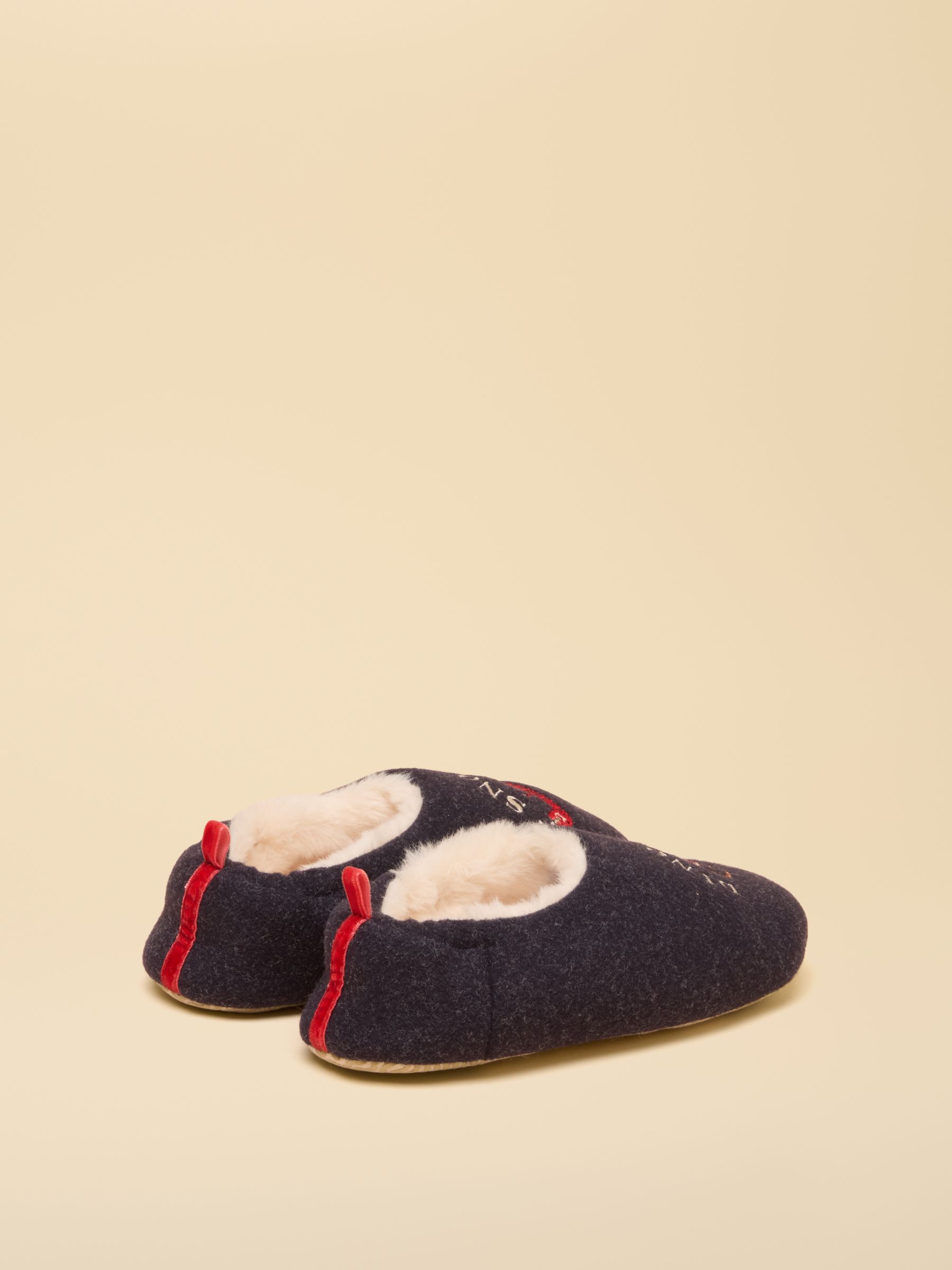 Kids' Navy Dino embroidered Slipper - Image 2 of 5