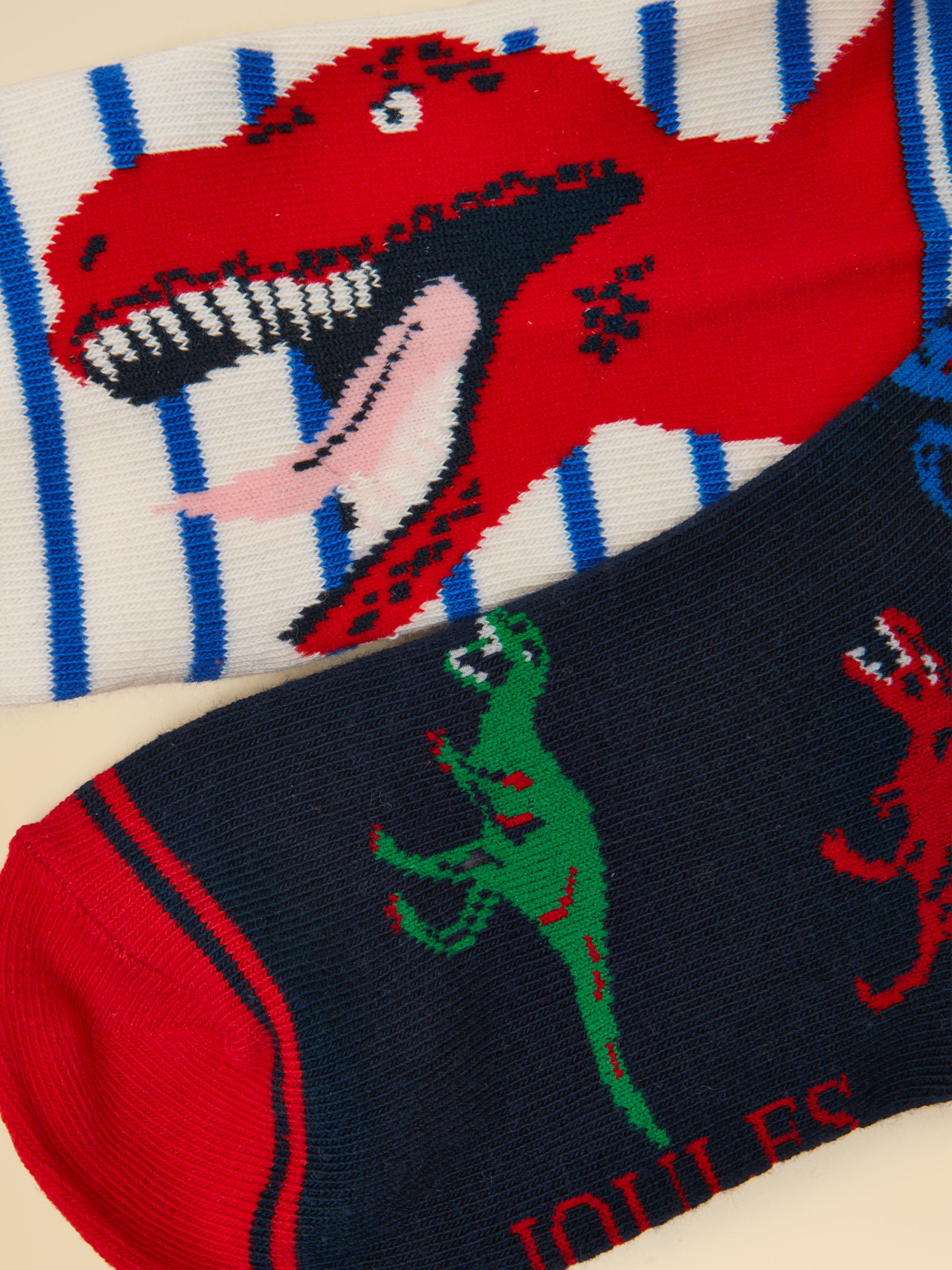 Kids' Eat Feet Red Dino 2 Pack Socks - Image 2 of 3