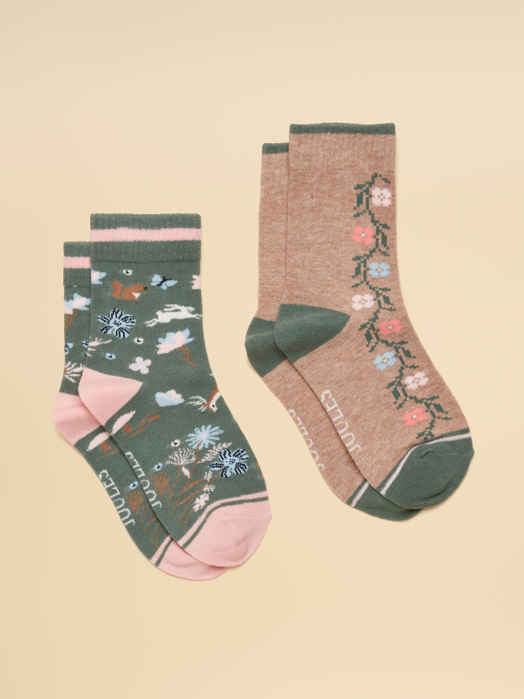 Kids' Neat Feet Khaki Woodland 2 Pack Socks - Image 1 of 3