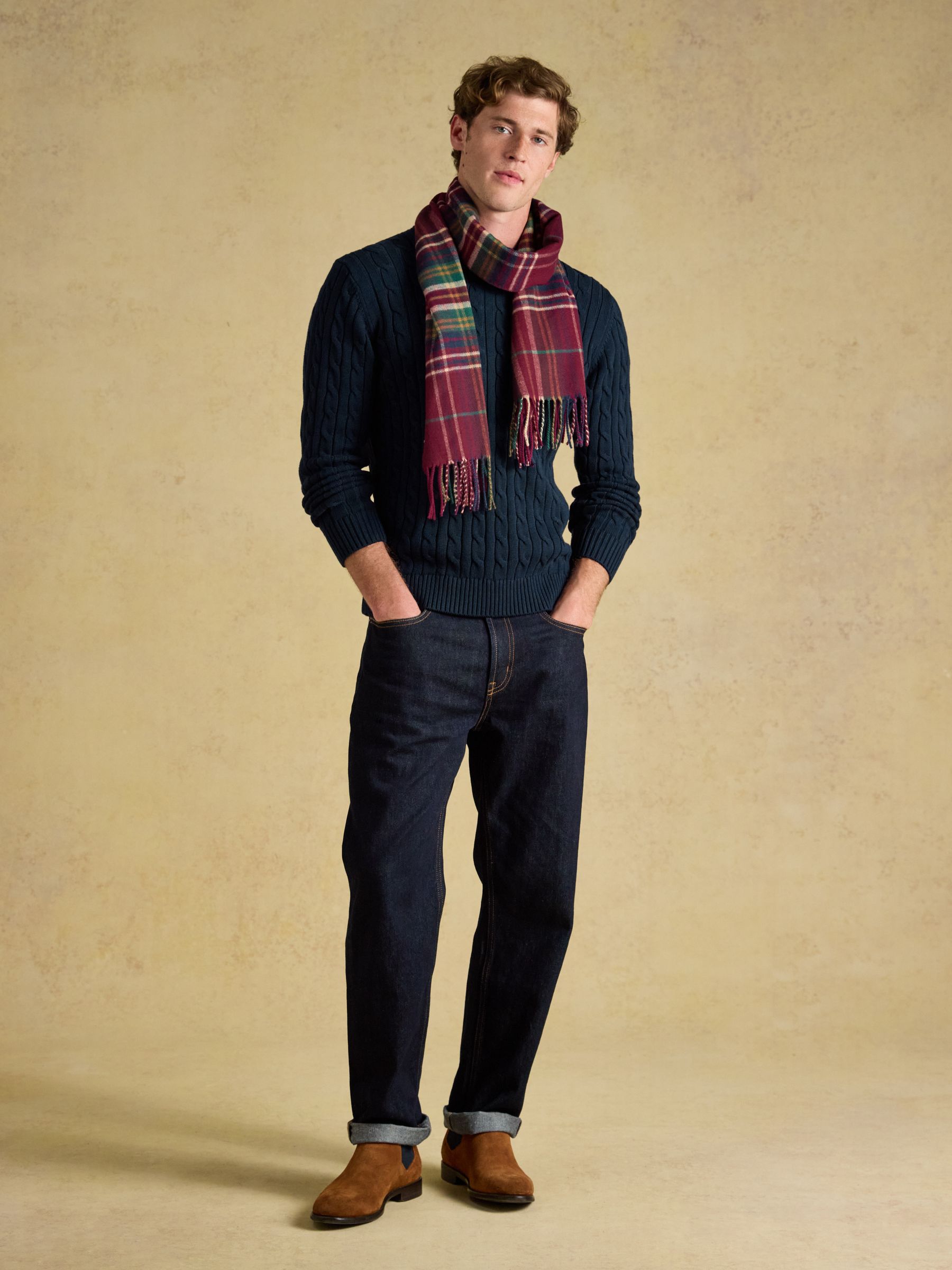Langtree Red Check Scarf - Image 3 of 6