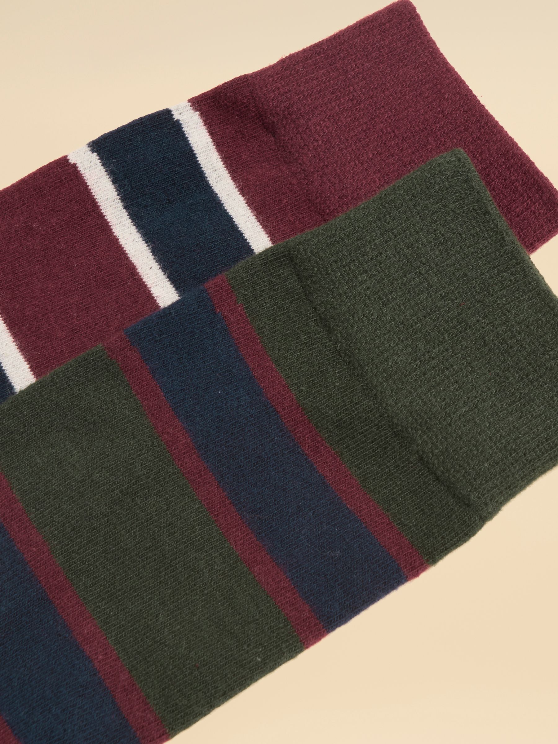 Men's Kingsbury Green & Red Stripe Socks 2 Pack (size 7-12) - Image 2 of 3 Men's Kingsbury Green & Red Stripe Socks 2 Pack (size 7-12) - Image 2 of 3