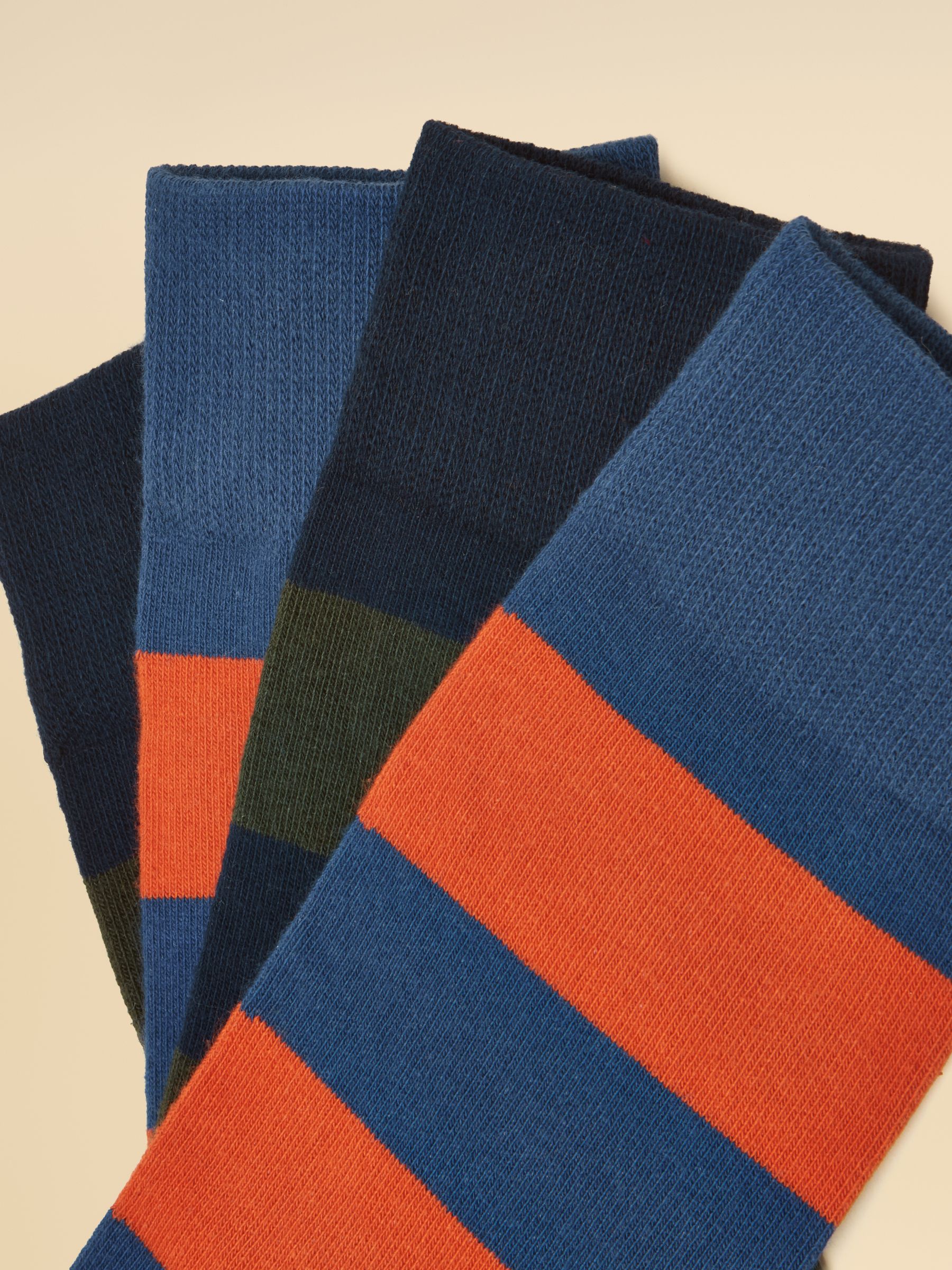 Men's Kingsbury Blue Rugby Stripe Socks 2 Pack (size 7-12) - Image 3 of 3