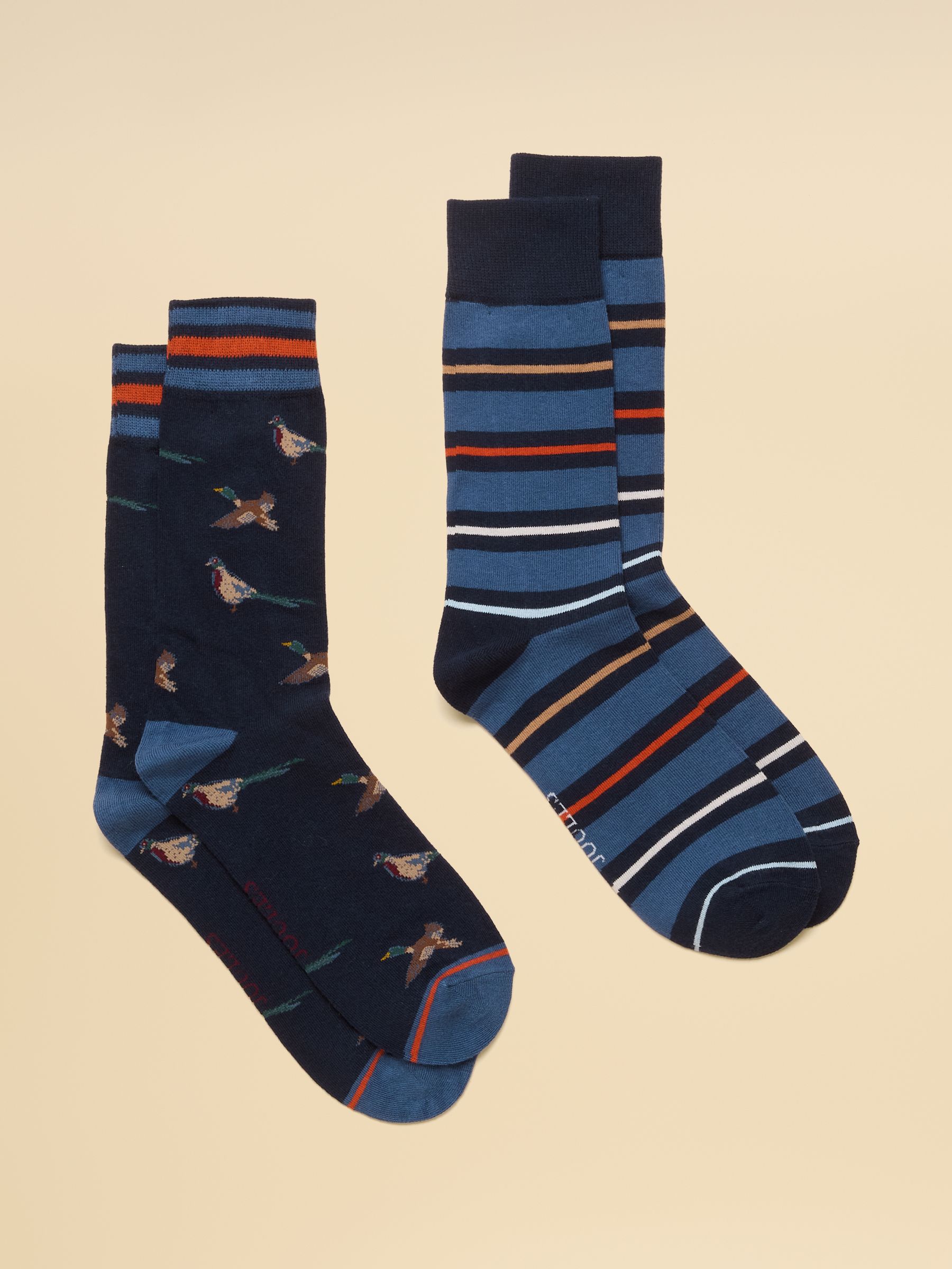 Kingsbury Navy Birds Socks 2 Pack - Image 1 of 3