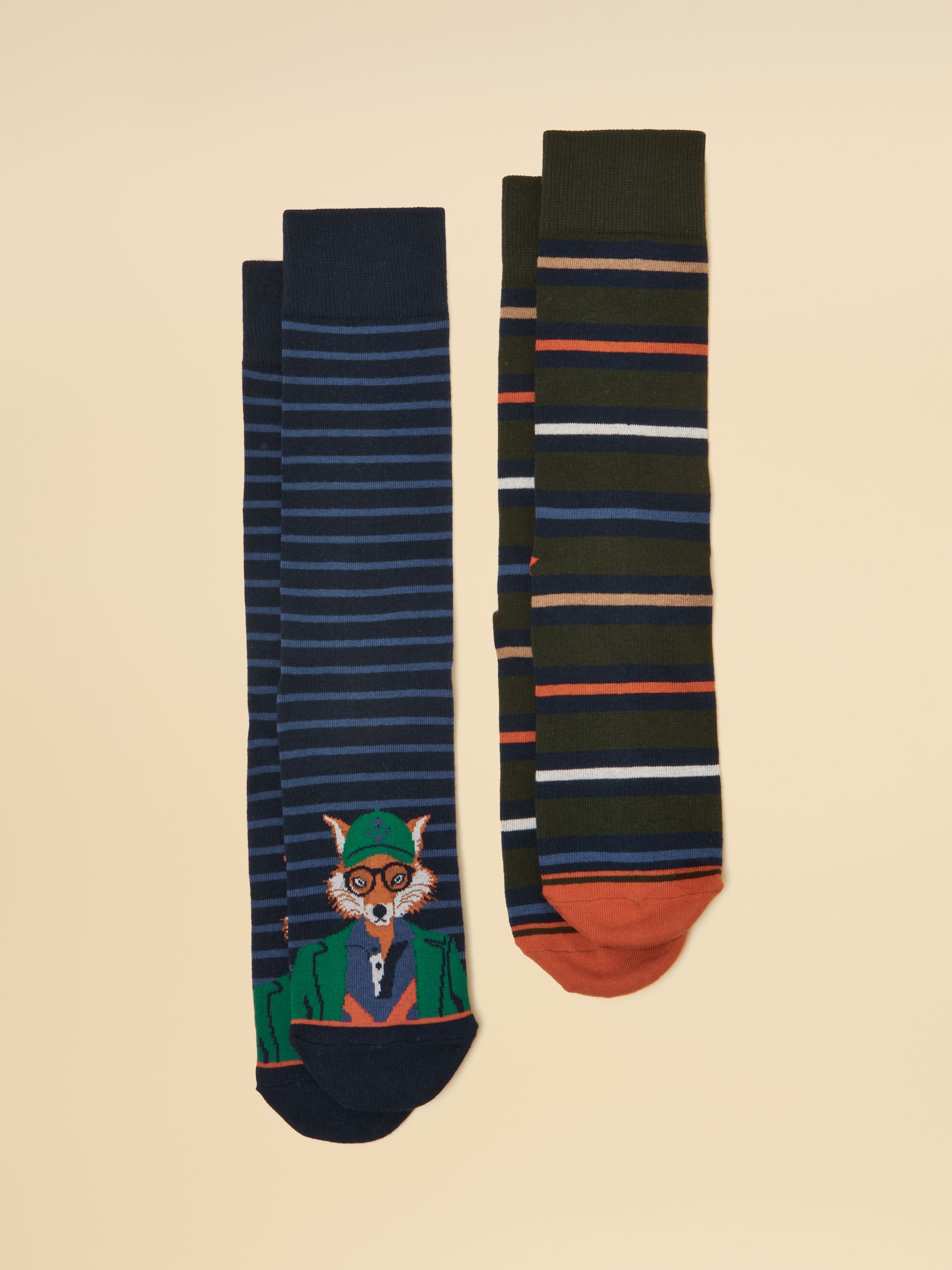 Men's Kingsbury Navy Jonty Fox Socks 2 Pack (size 7-12) - Image 1 of 3