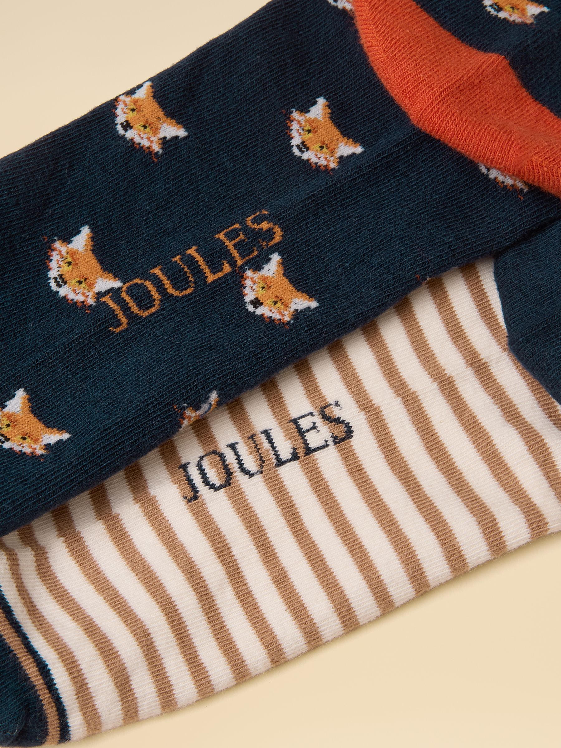 Kingsbury Tan & Navy Fox Socks 2 Pack - Image 3 of 3
