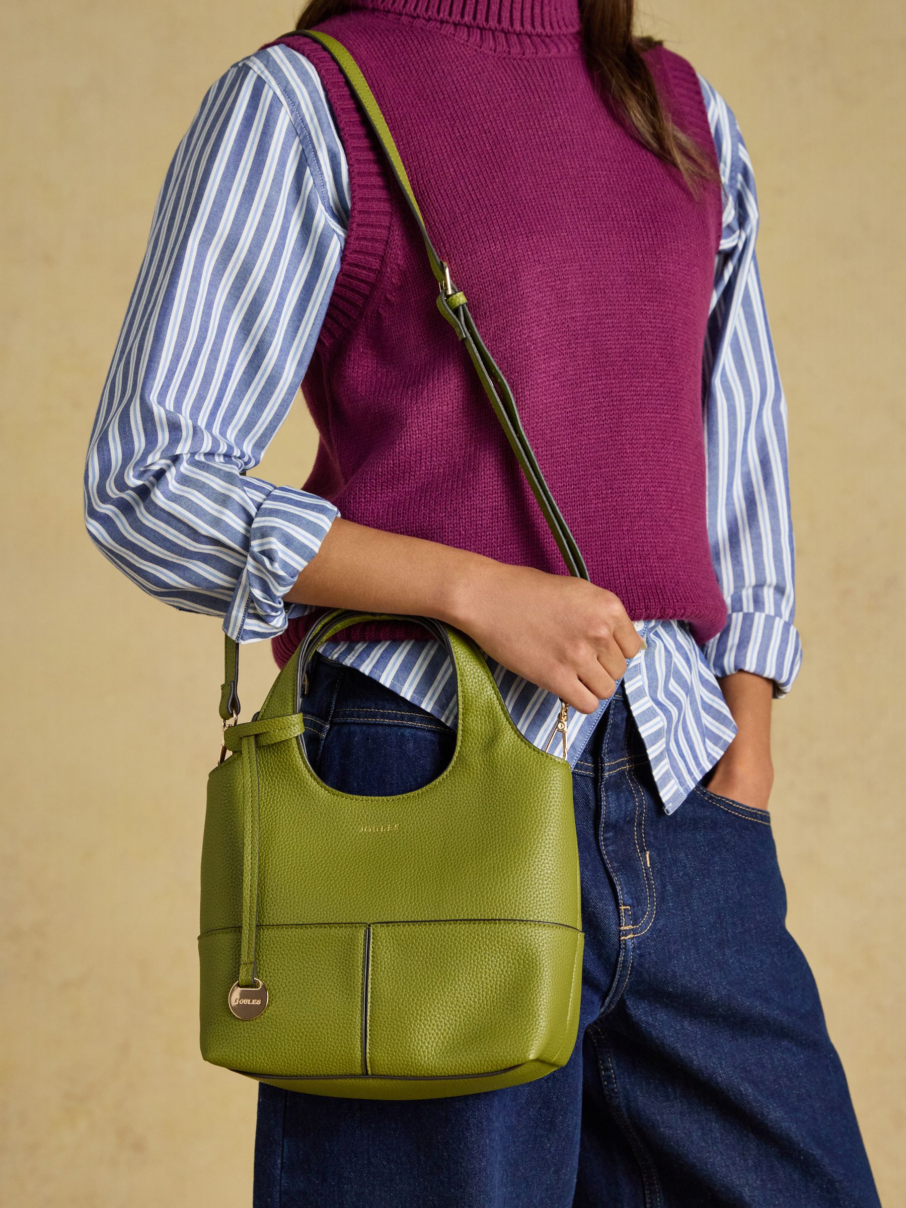 Crossbody Green Tophandle Tote Bag - Image 1 of 9 Crossbody Green Tophandle Tote Bag - Image 1 of 9