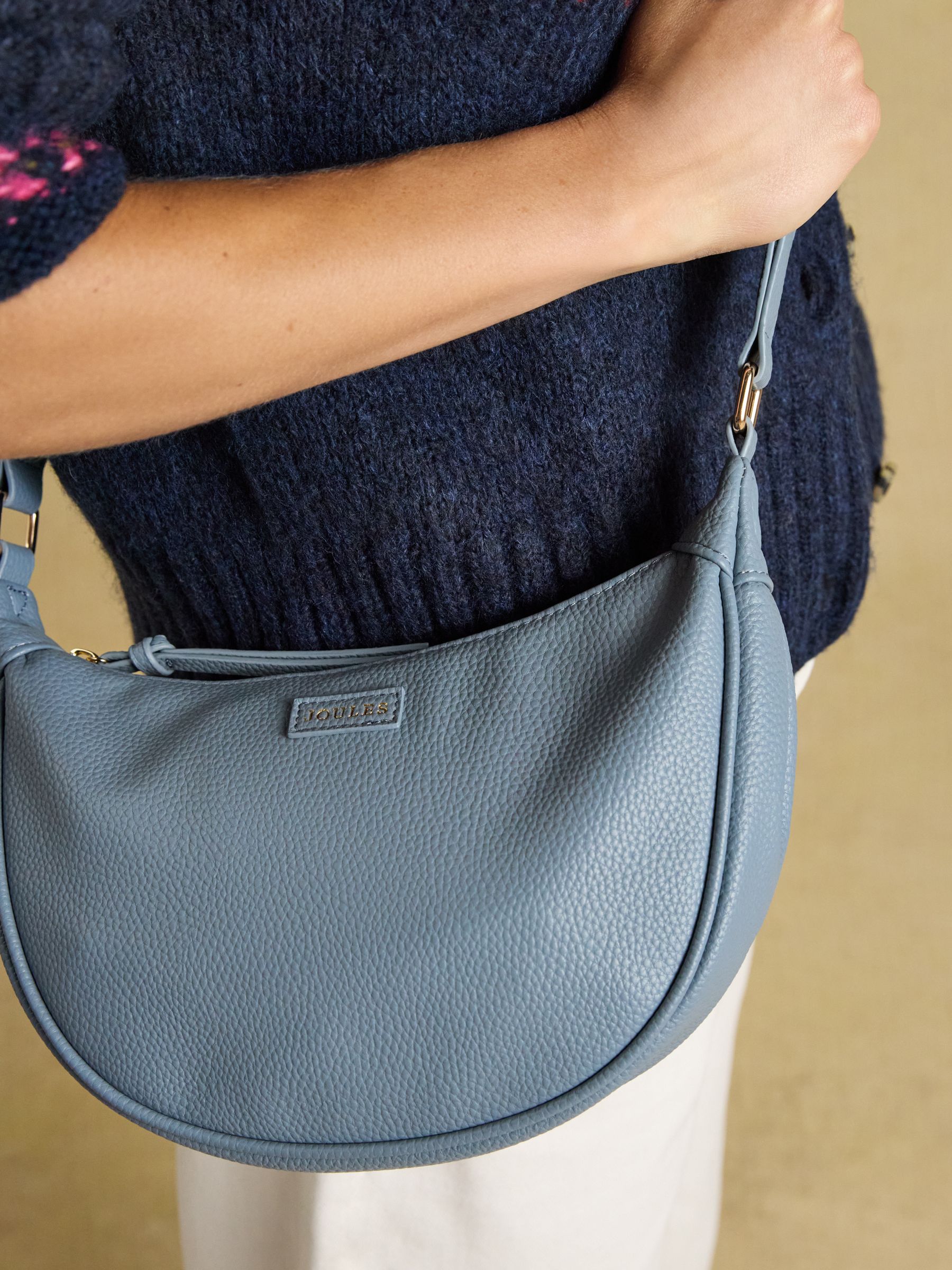 Jade Light Blue Half Moon Adjustable Cross-Body Bag - Image 4 of 8