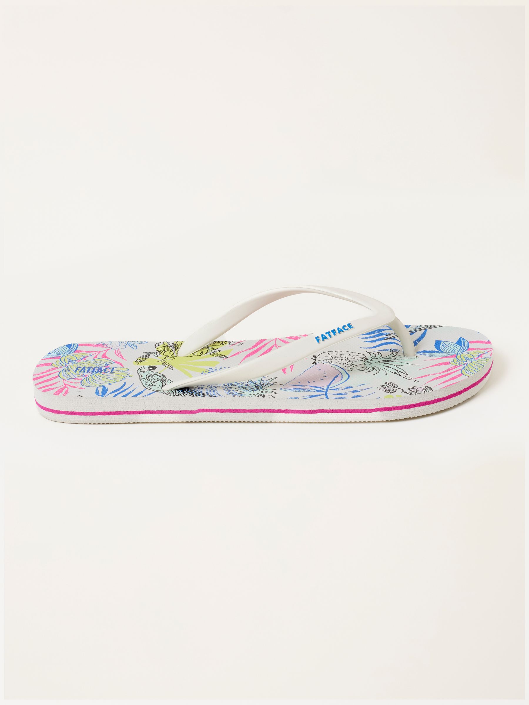 White Portloe Print Flip Flop - Image 1 of 3 White Portloe Print Flip Flop - Image 1 of 3