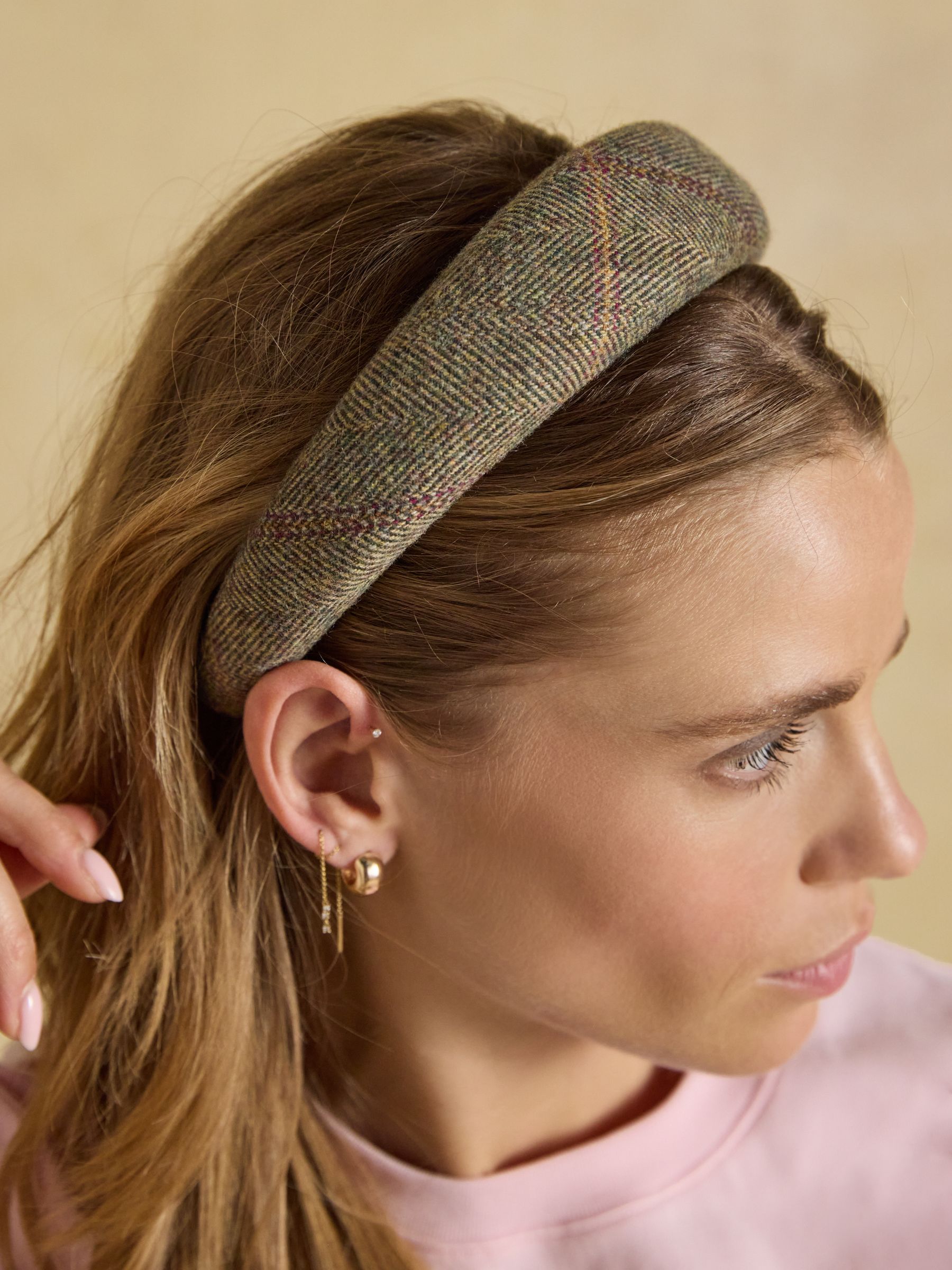 Tessie Green Tweed Headband - Image 5 of 7