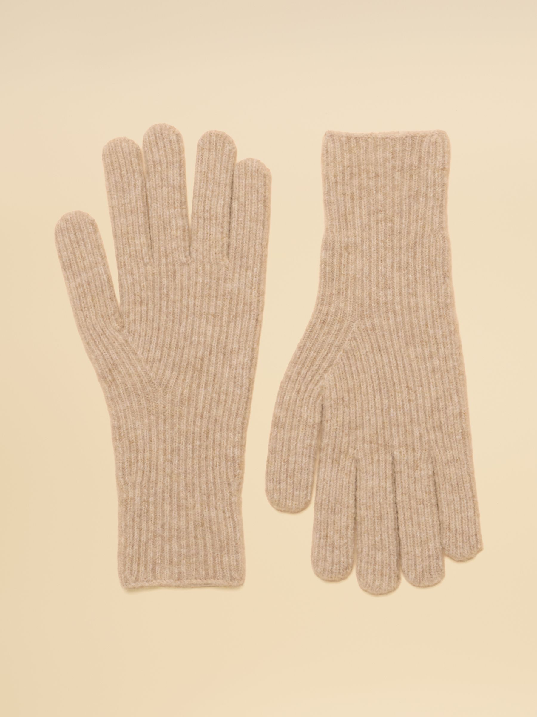 Fine Knit Oatmeal Gloves - Image 2 of 3