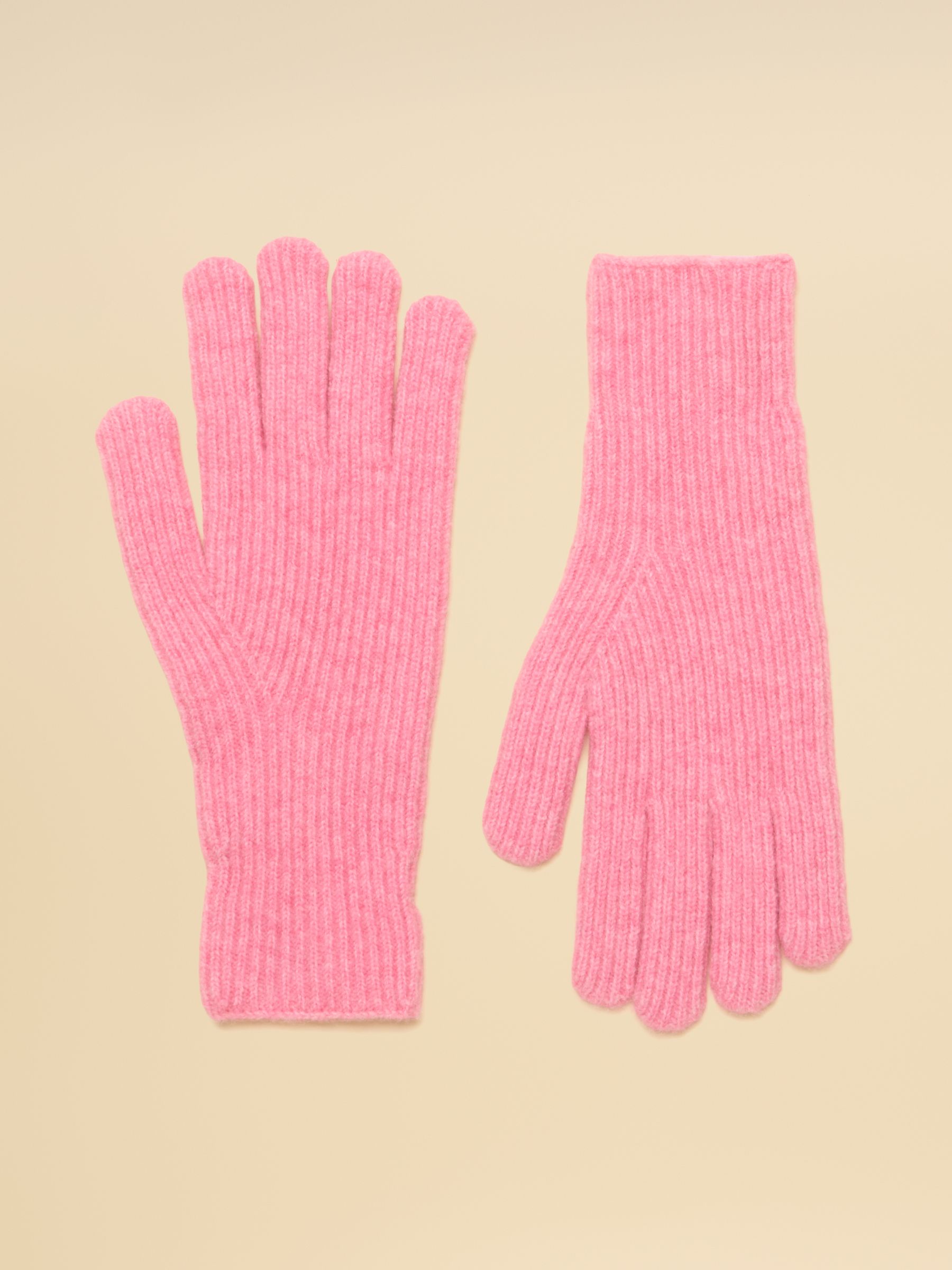 Fine Knit Pink Gloves - Image 2 of 3