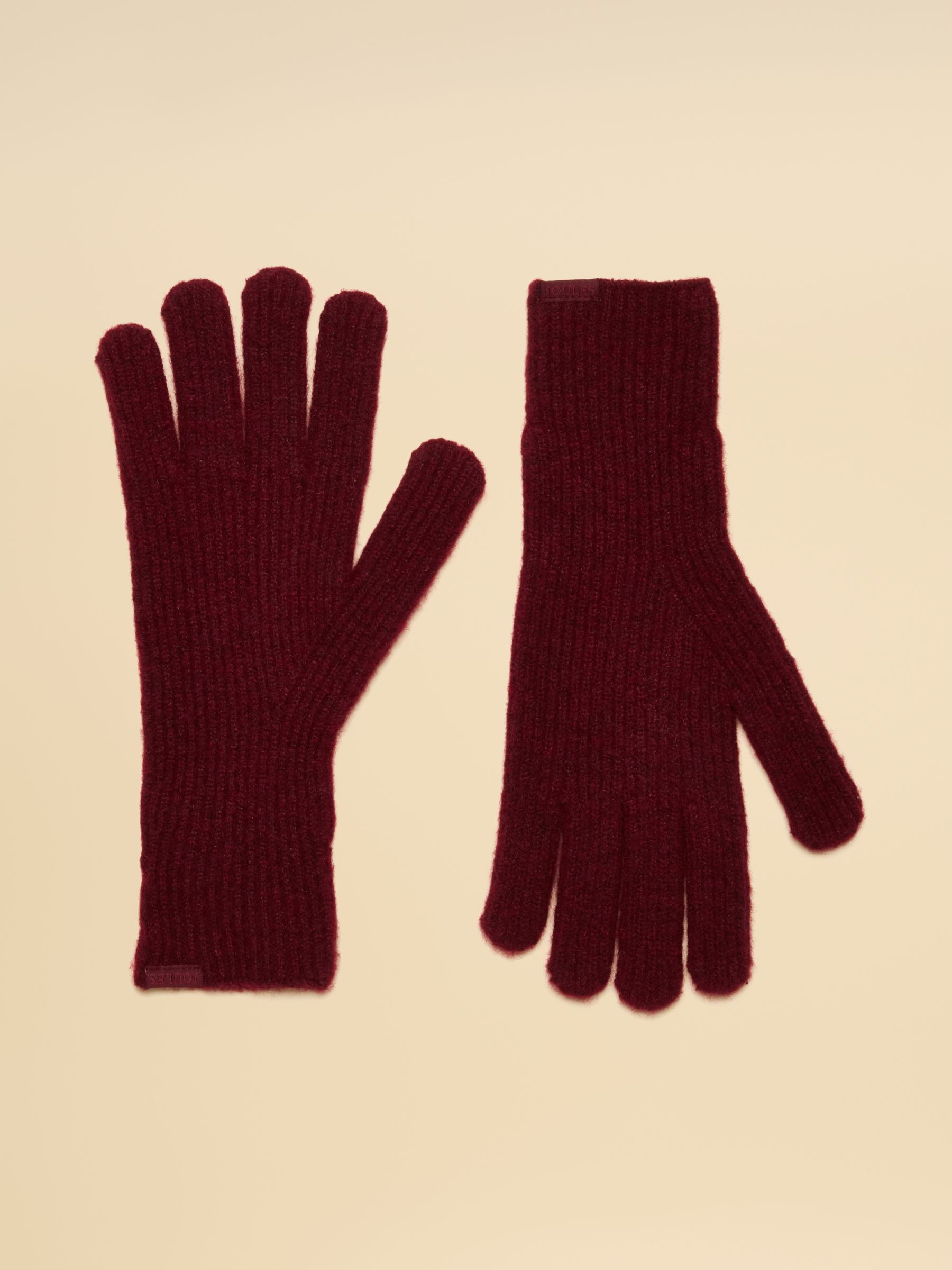 Fine Knit Berry Red Gloves - Image 1 of 4 Fine Knit Berry Red Gloves - Image 1 of 4