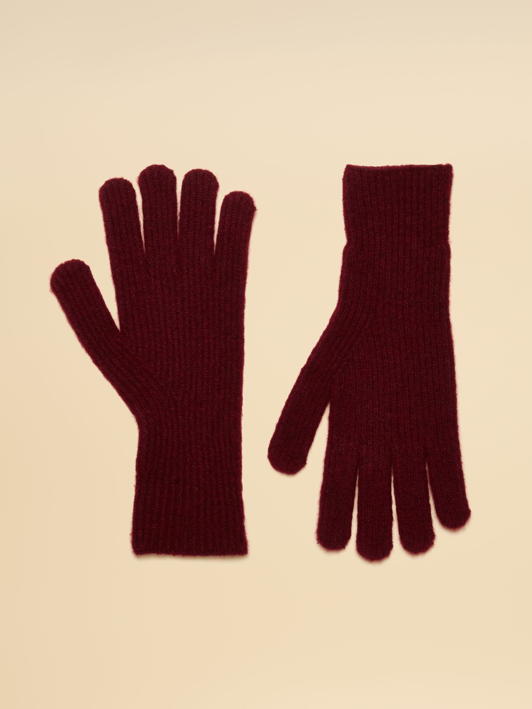 Fine Knit Berry Red Gloves - Image 2 of 4
