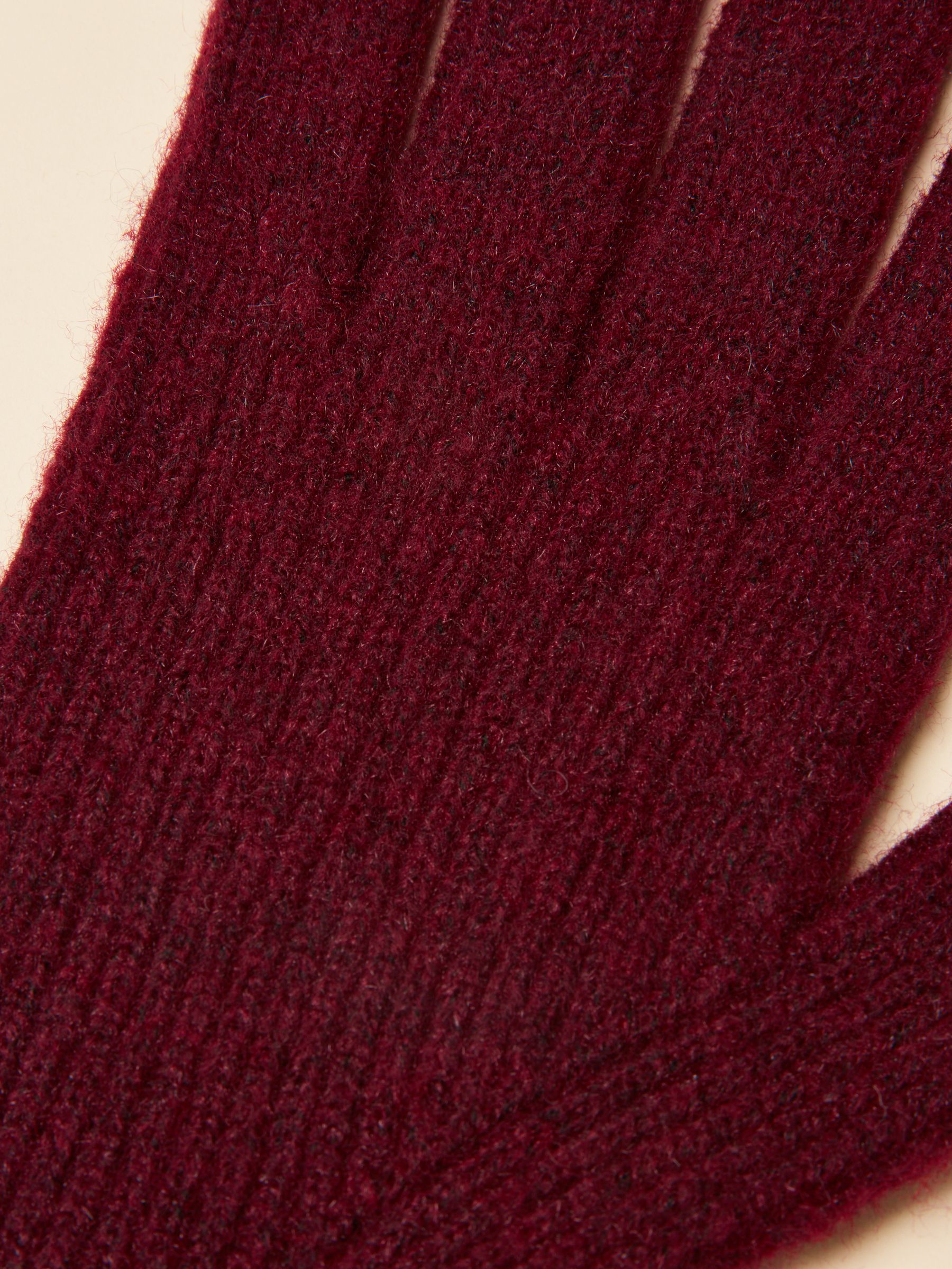 Fine Knit Berry Red Gloves - Image 3 of 4