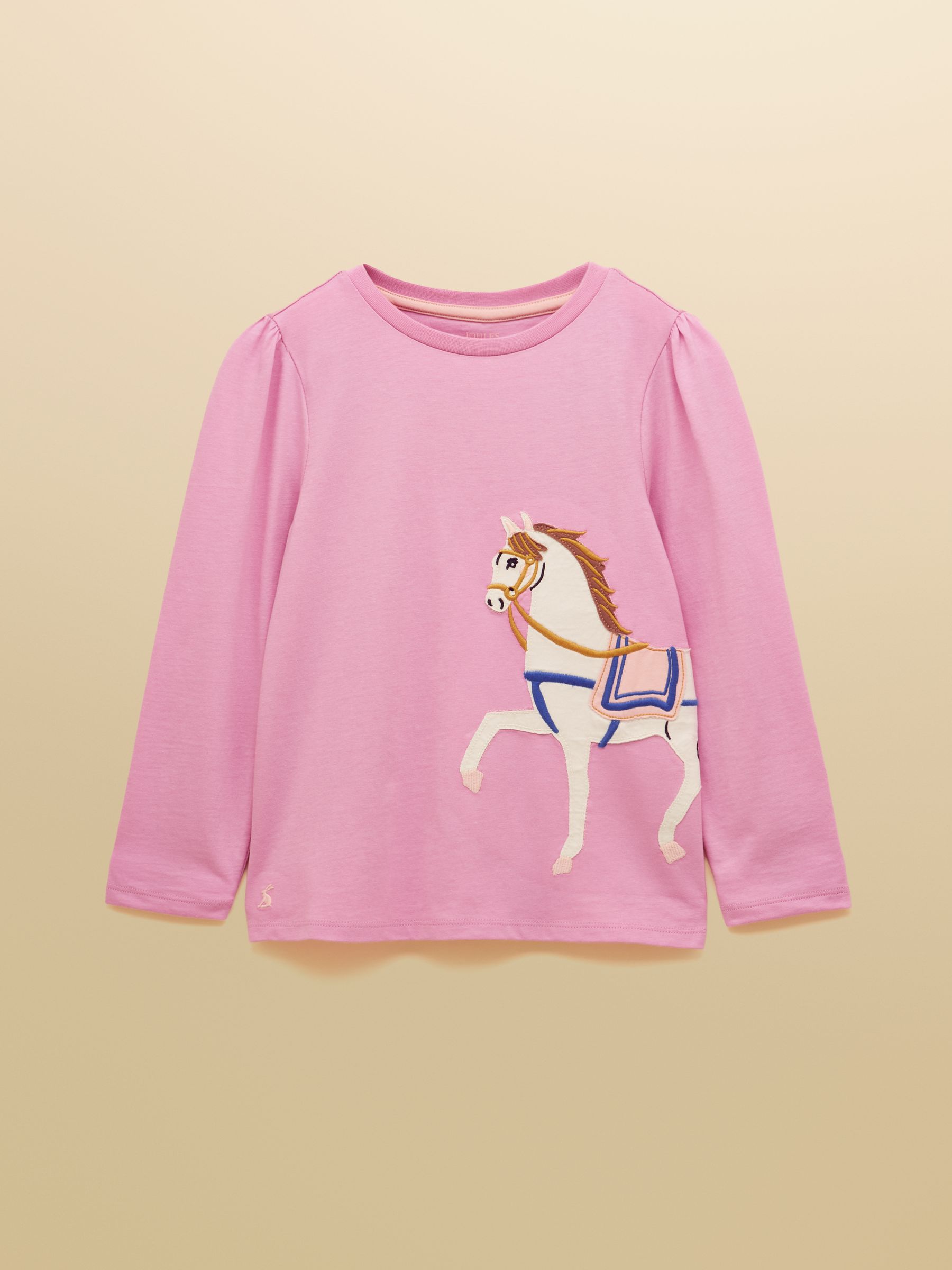 Pink Girls' Pink Applique Long Sleeve Top - Image 1 of 5