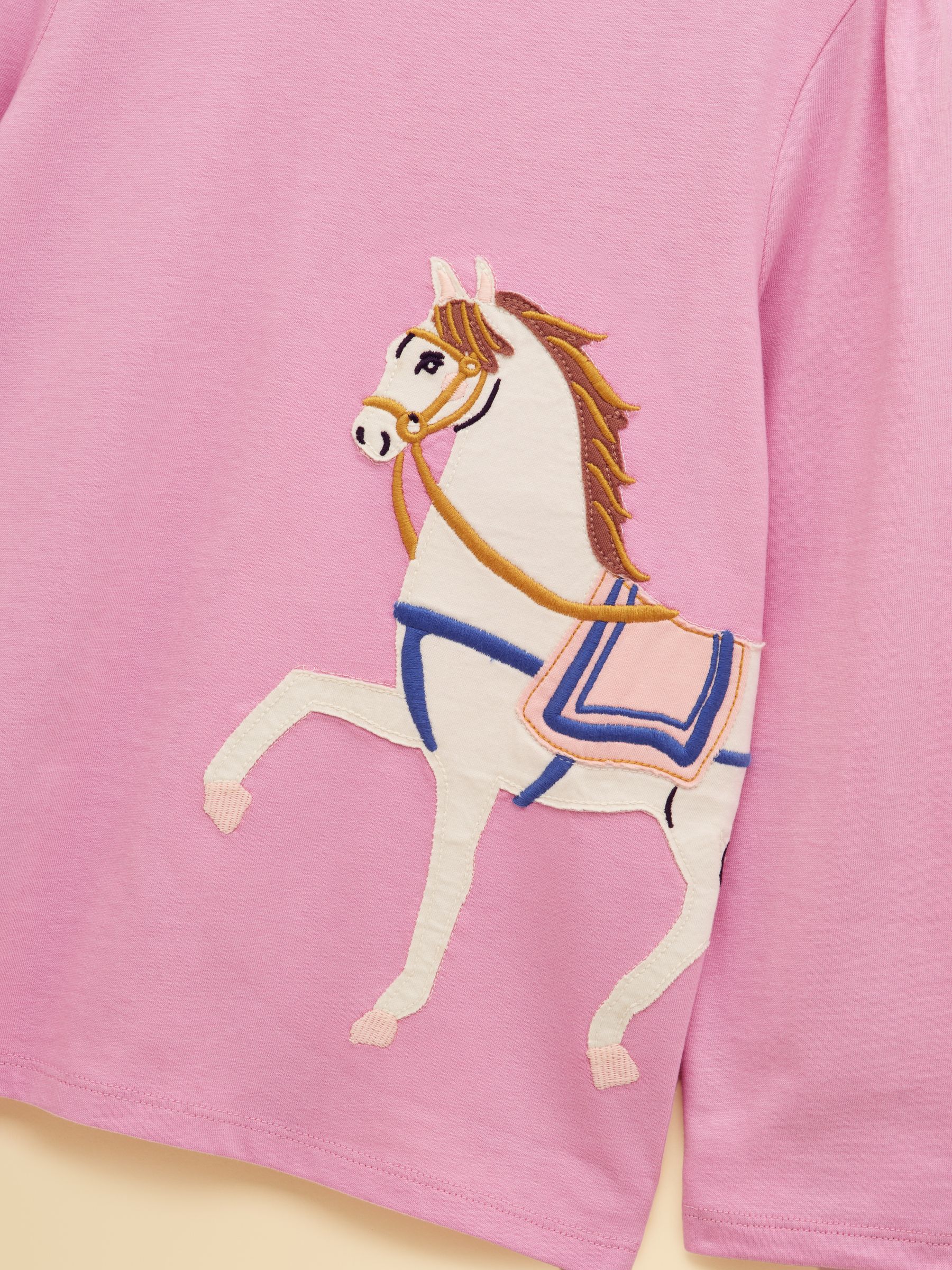 Pink Girls' Pink Applique Long Sleeve Top - Image 3 of 5