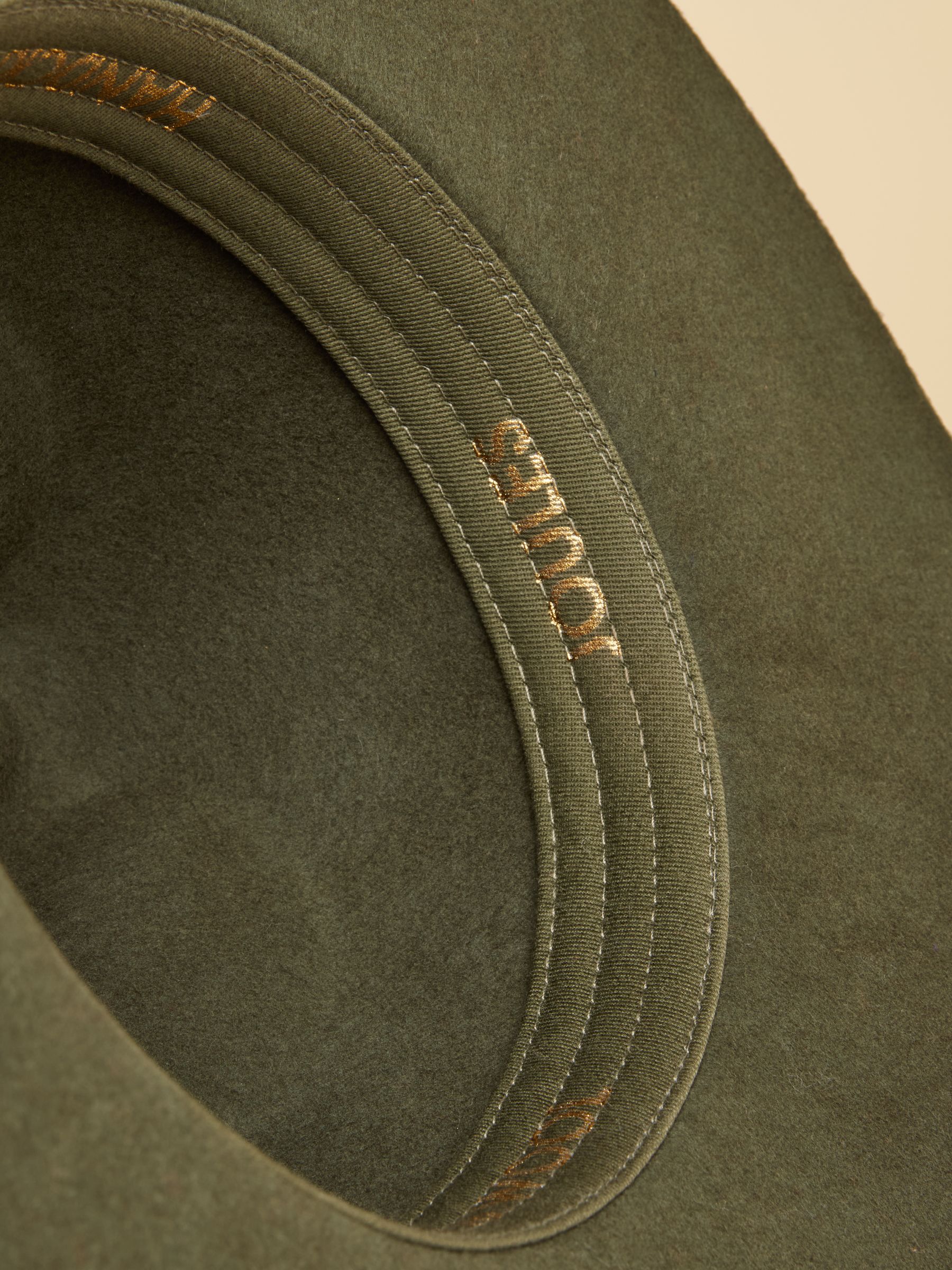 Grove Khaki Green Wool Fedora Hat - Image 7 of 7 Grove Khaki Green Wool Fedora Hat - Image 7 of 7