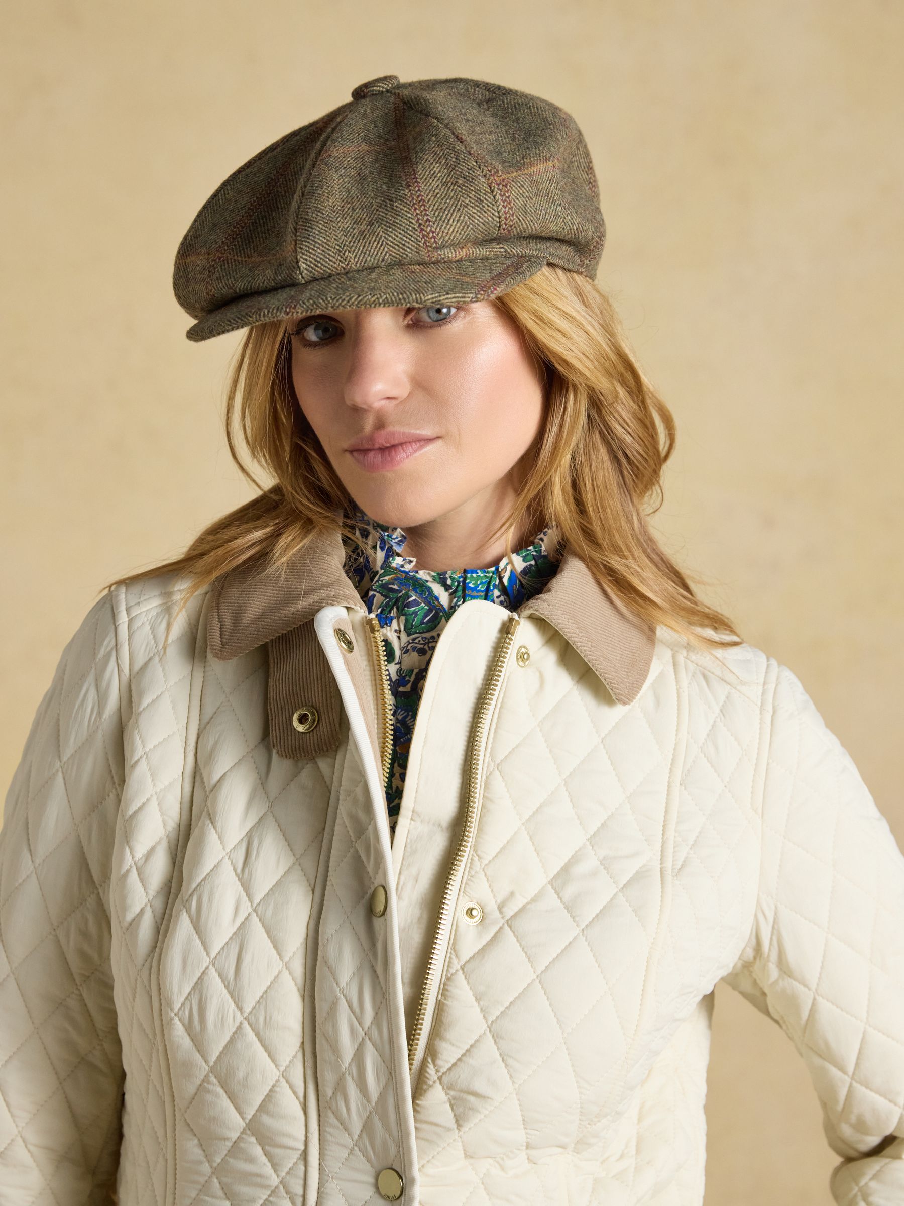 Harrogate Khaki Tweed Baker Boy Cap - Image 4 of 8