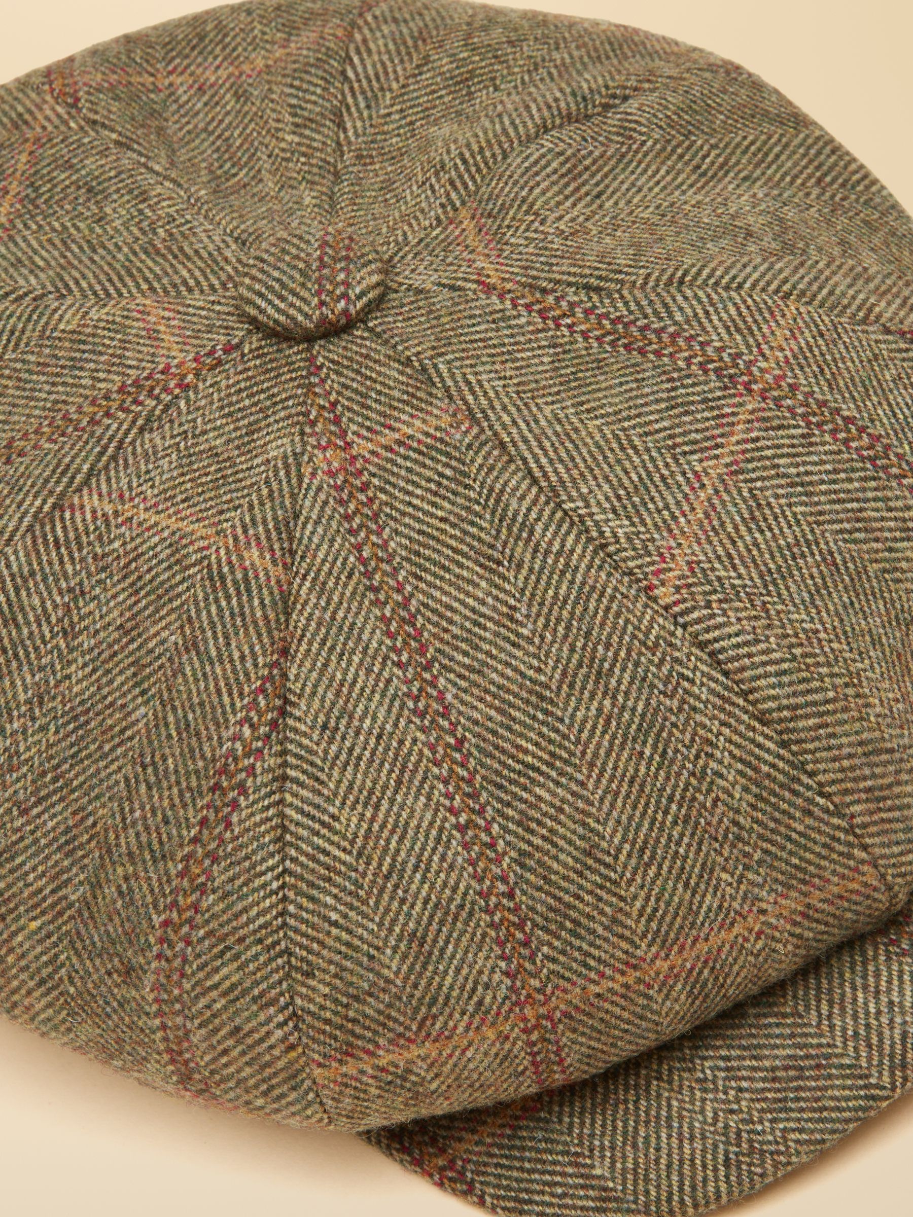 Harrogate Khaki Tweed Baker Boy Cap - Image 6 of 8
