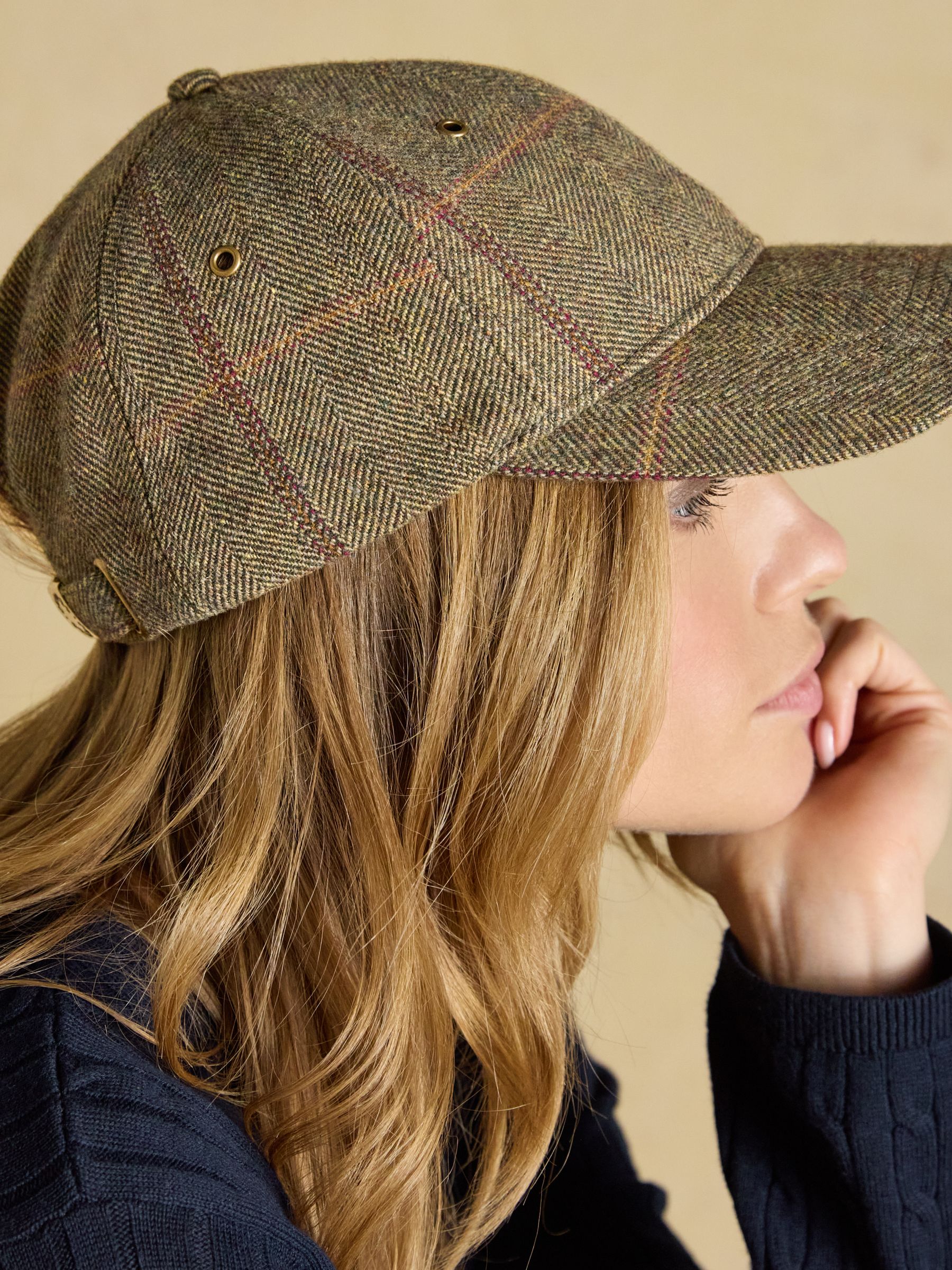 Perry Khaki Tweed Baseball Cap - Image 2 of 7