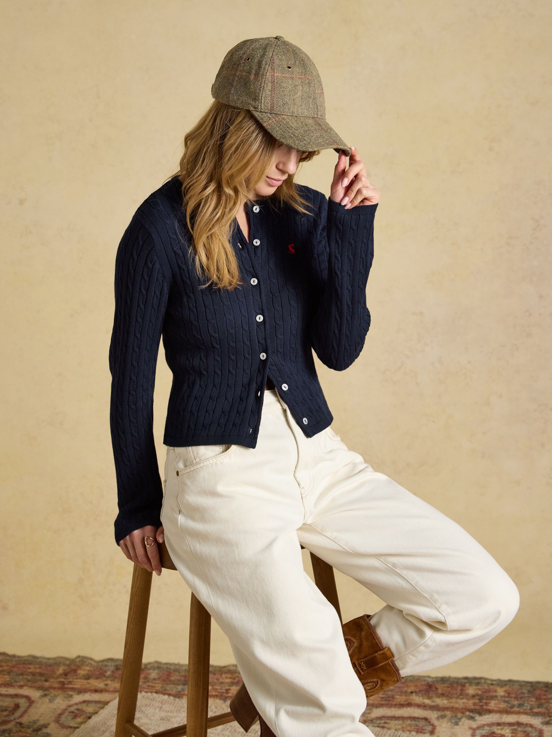 Perry Khaki Tweed Baseball Cap - Image 3 of 7